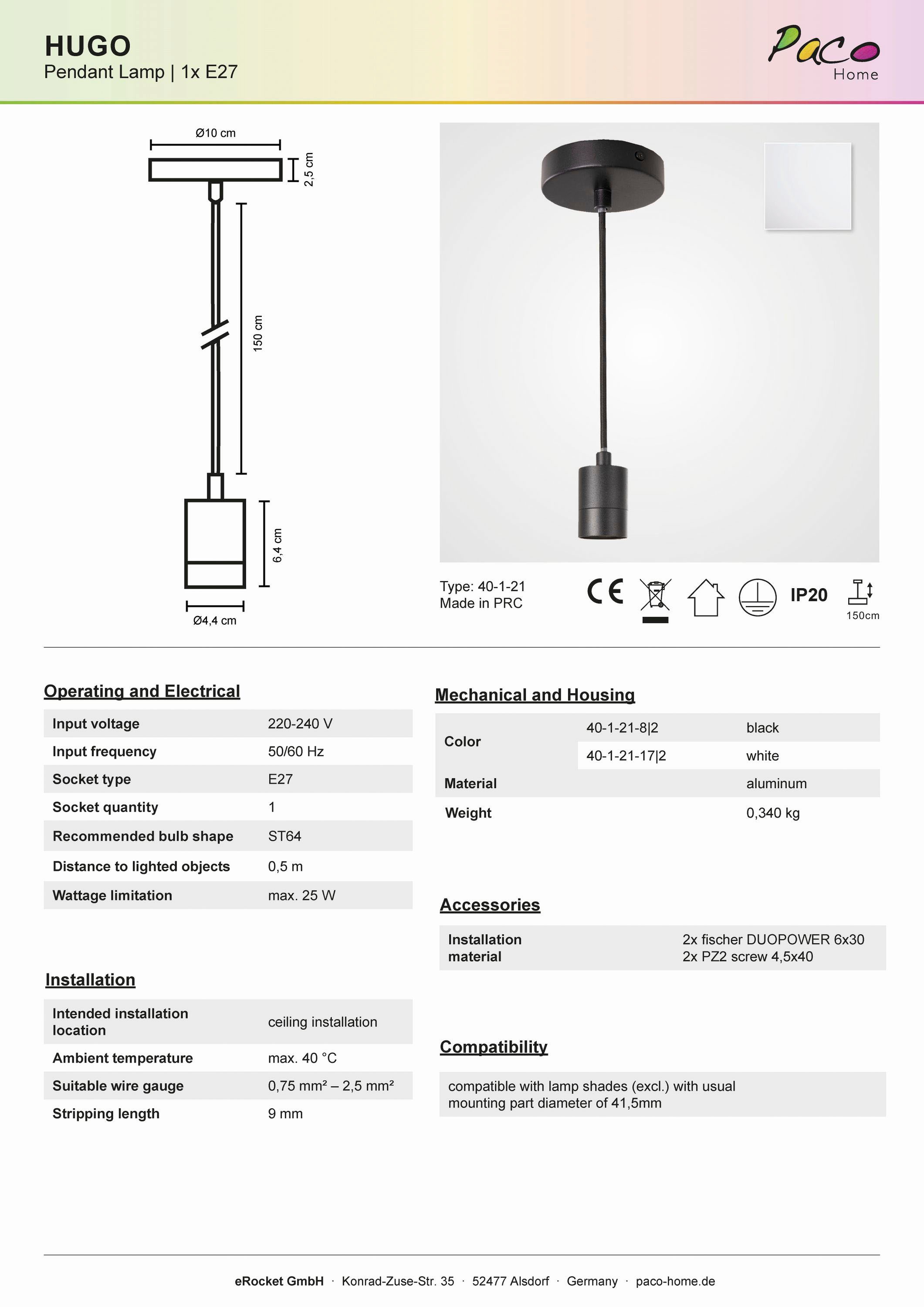 Paco Home Pendelleuchte »Hugo Luna«, Leuchtmittel E27 | ohne Leuchtmittel, Pendelleuchte Wohnzimmer Esszimmer Rattan Optik Boho Lampenschirm Korb