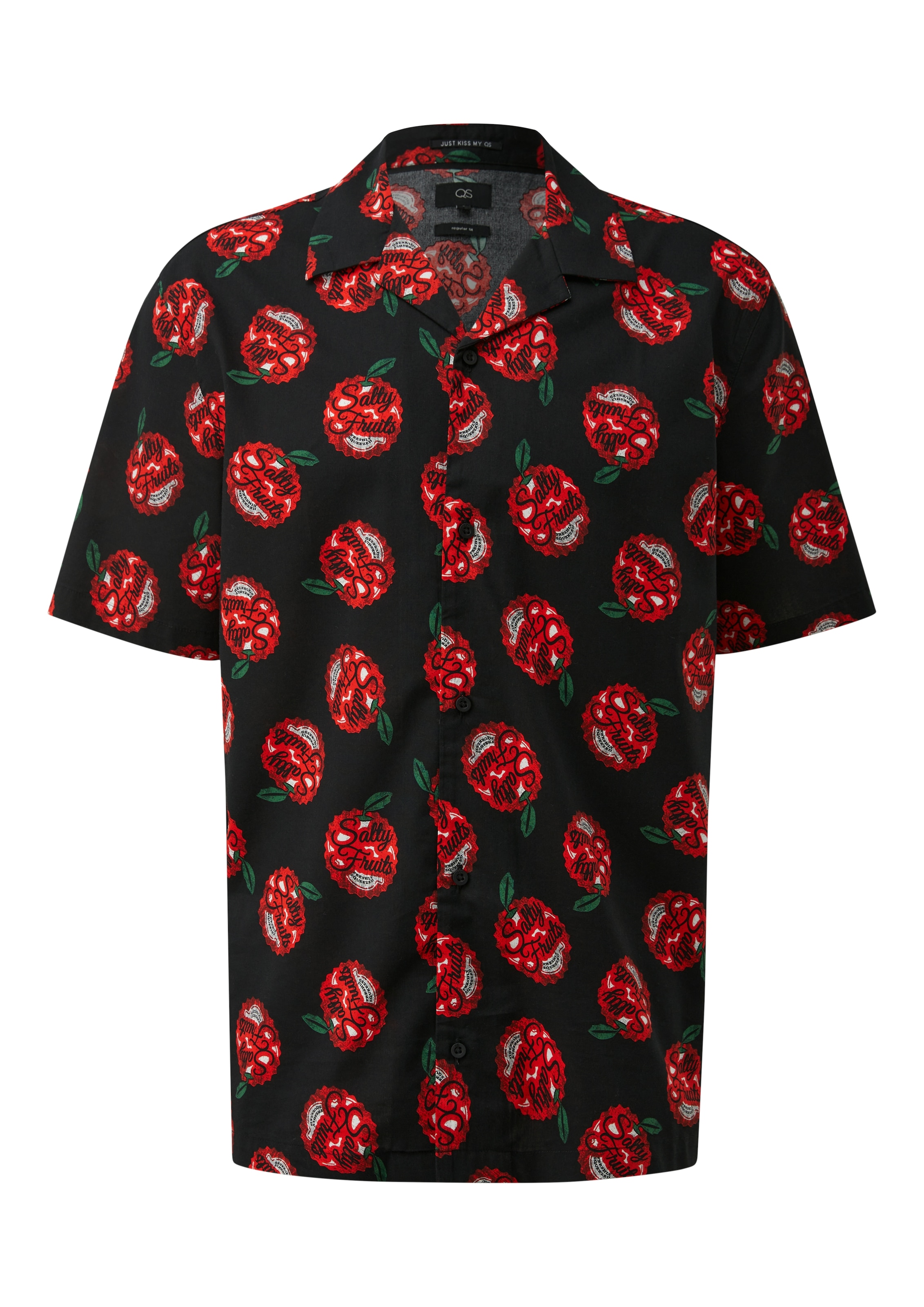 QS Kurzarmhemd Sommerhemd mit Allover-Print - im Hawaii-Stil