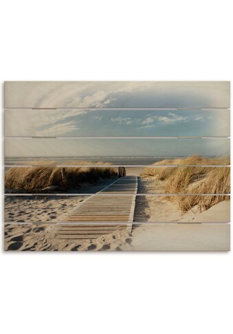 Artland Holzbild »Nordseestrand auf Langeoog - Steg«, Strandbilder, (1 St.) kaufen