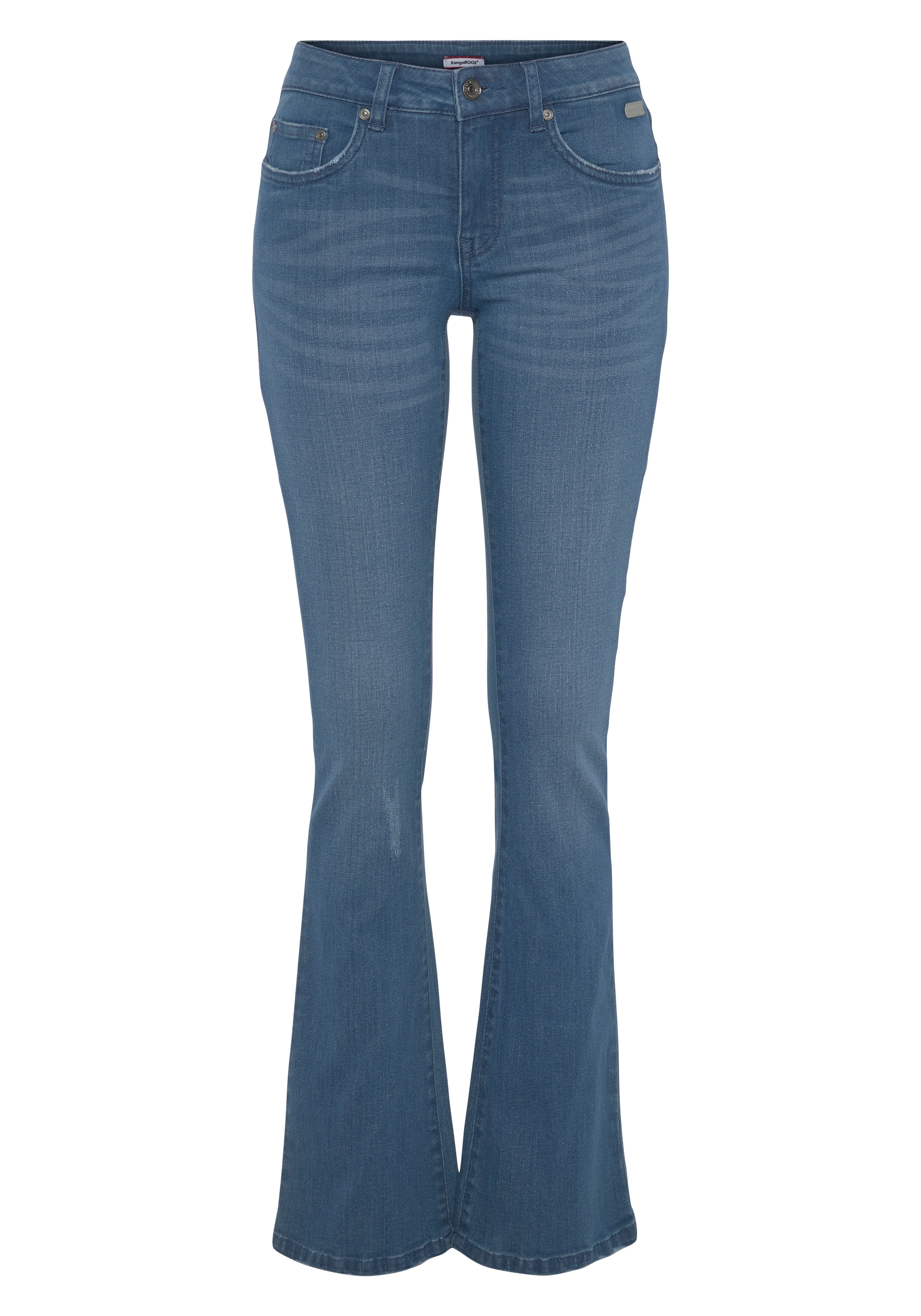 KangaROOS 5-Pocket-Jeans, ausgestellte Beinform, Used-Waschung, normale Leibhöhe