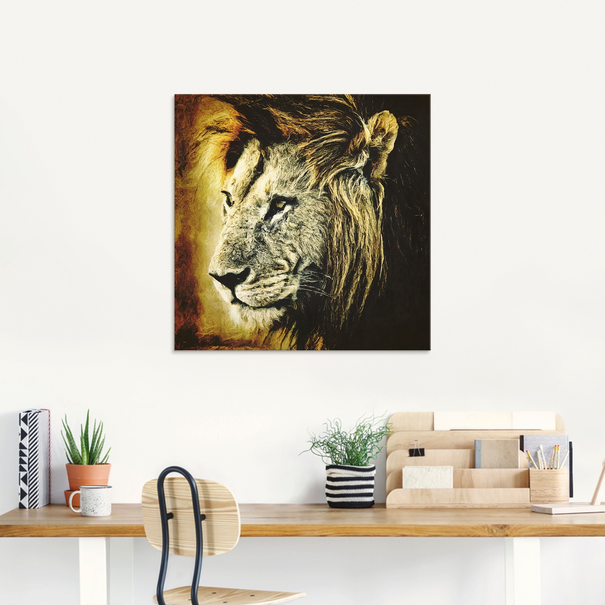 Artland Glasbild »Löwe«, Wildtiere, (1 St.), in verschiedenen Größen