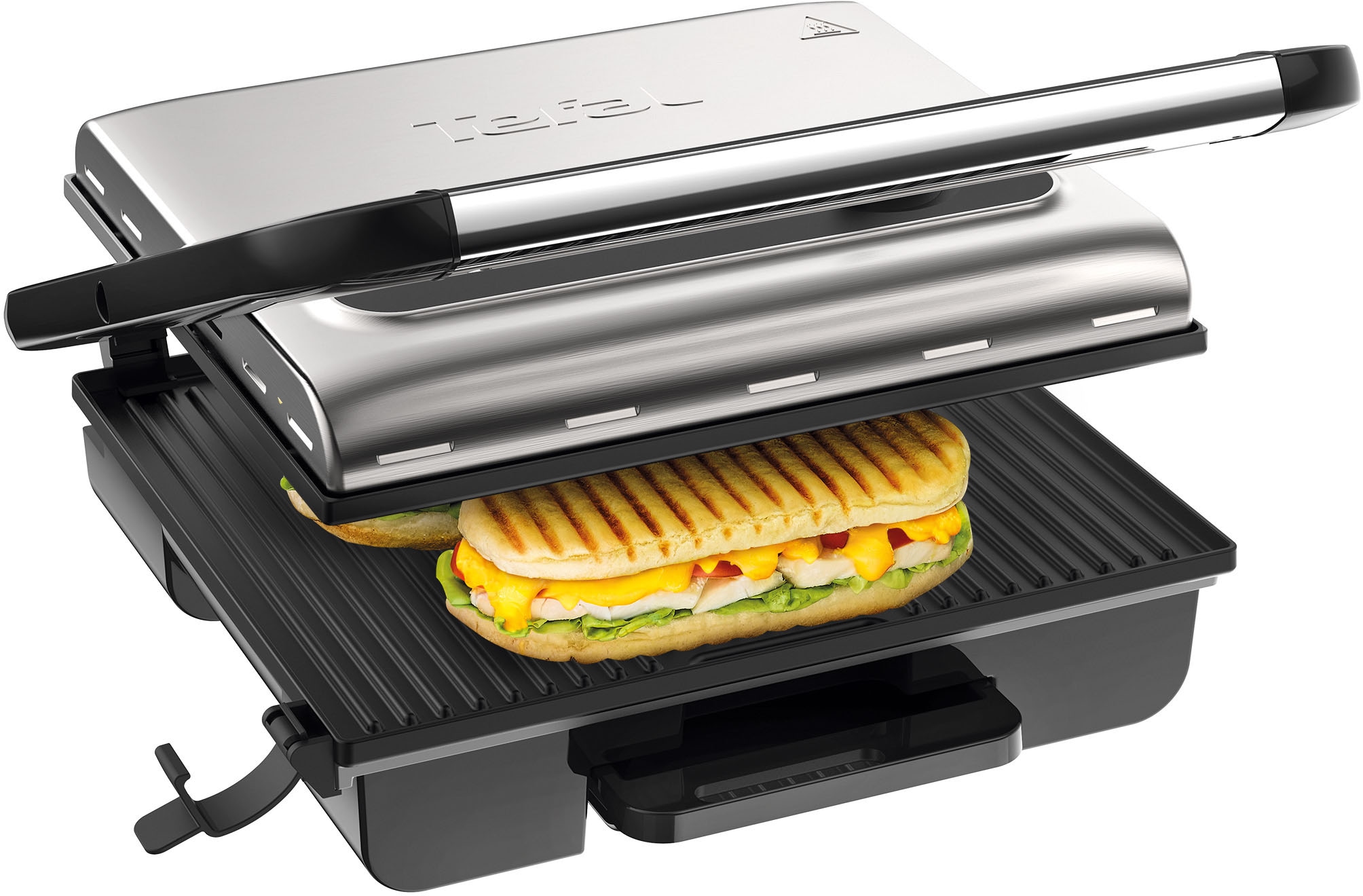 Tefal Kontaktgrill »GC242D Inicio Grill Adjust«, 2000 W, regelbarer Thermostat mit 3 Stufen, antihaftbeschichtete Platten