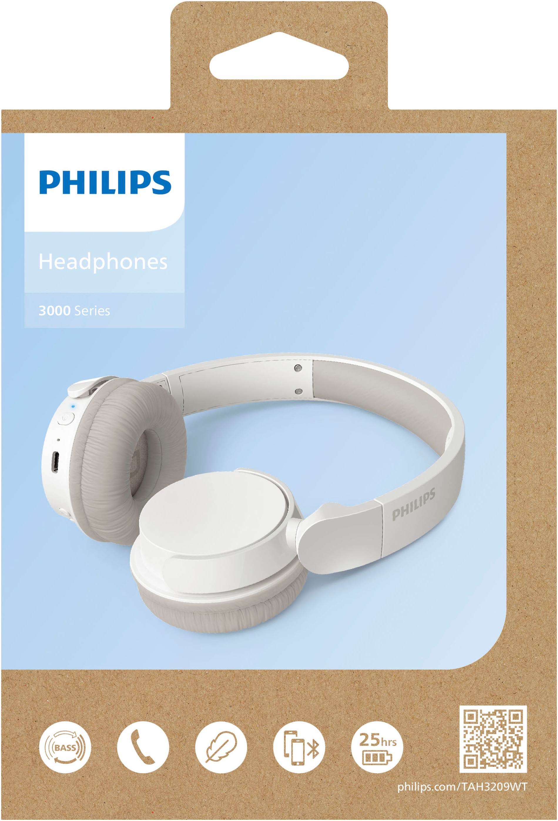 Philips wireless Kopfhörer »TAH3209«, A2DP Bluetooth-AVRCP Bluetooth-HFP-Bluetooth, Freisprechfunktion-Geräuschisolierung-Multi-Point-Verbindung-Sprachsteuerung-kompatibel mit Siri