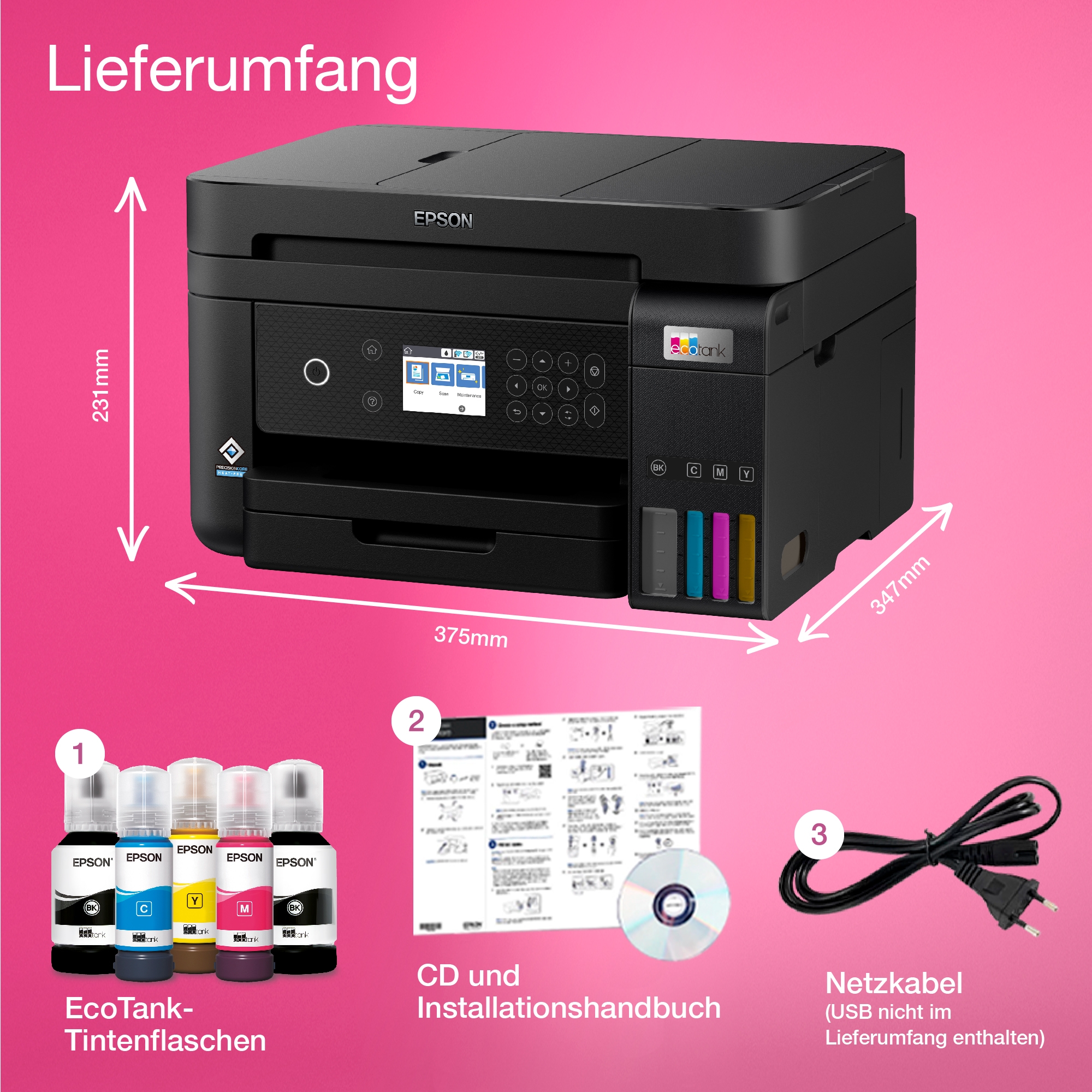 Epson Tintenstrahldrucker »EcoTank ET-3850«