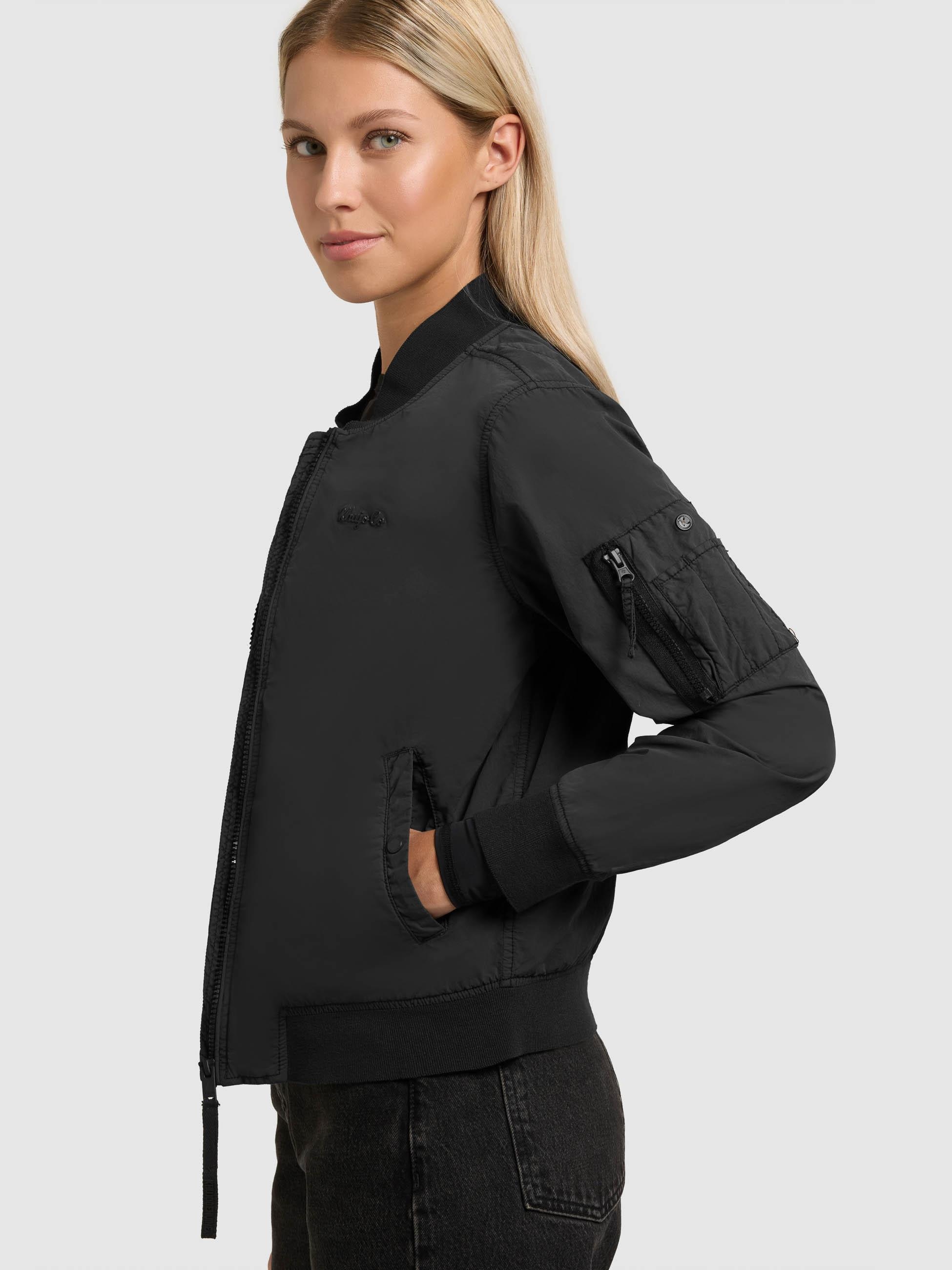 khujo Bomberjacke »Bomberjacke Denz« ohne Kapuze Matte Damen Übergangsjacke mit Bündchen