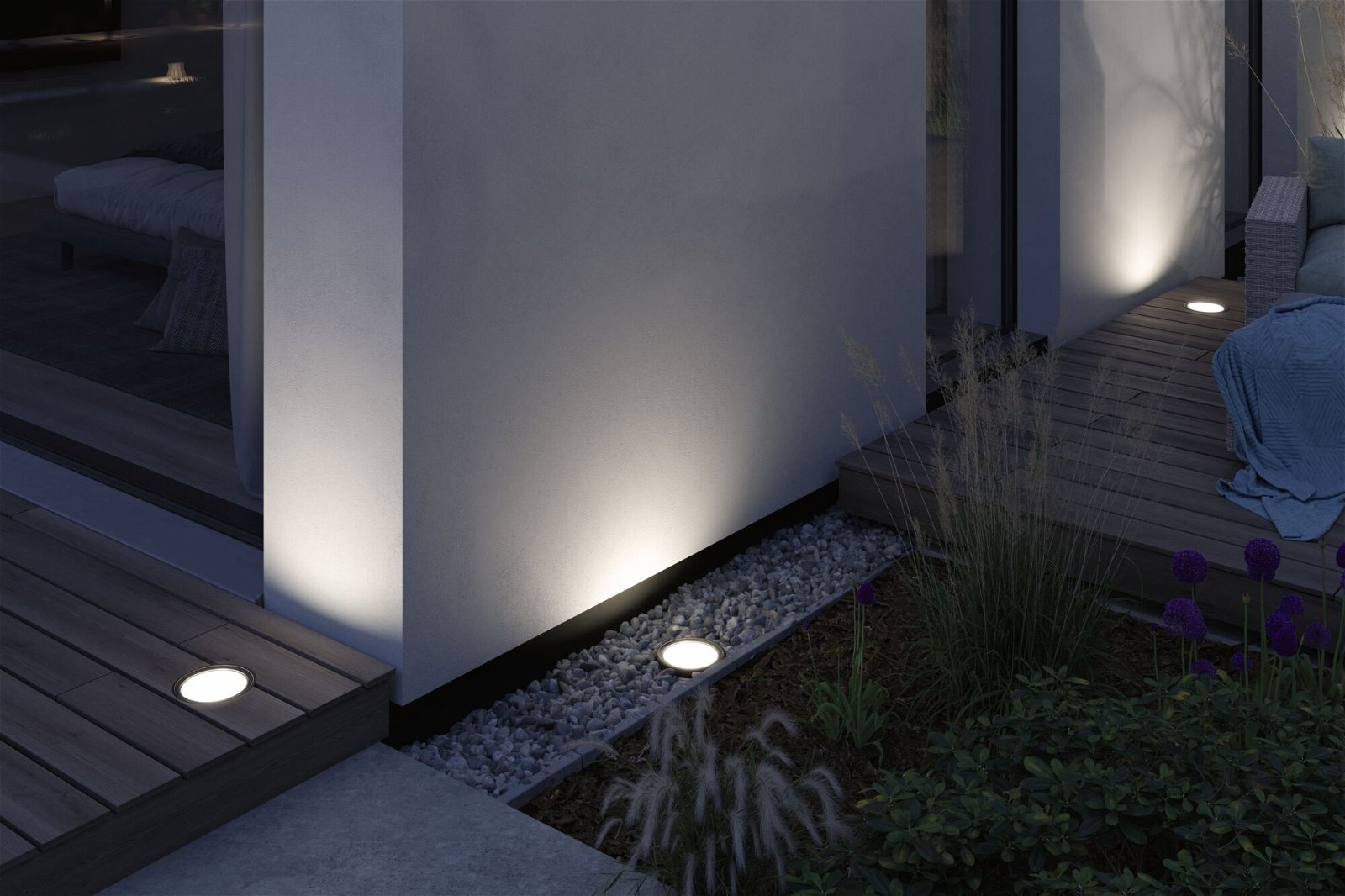 Paulmann LED Gartenstrahler »Plug & Shine Wandfluter Ocos Einzelleuchte IP67 3000K 6,1W Anthrazit«, 1 flammig