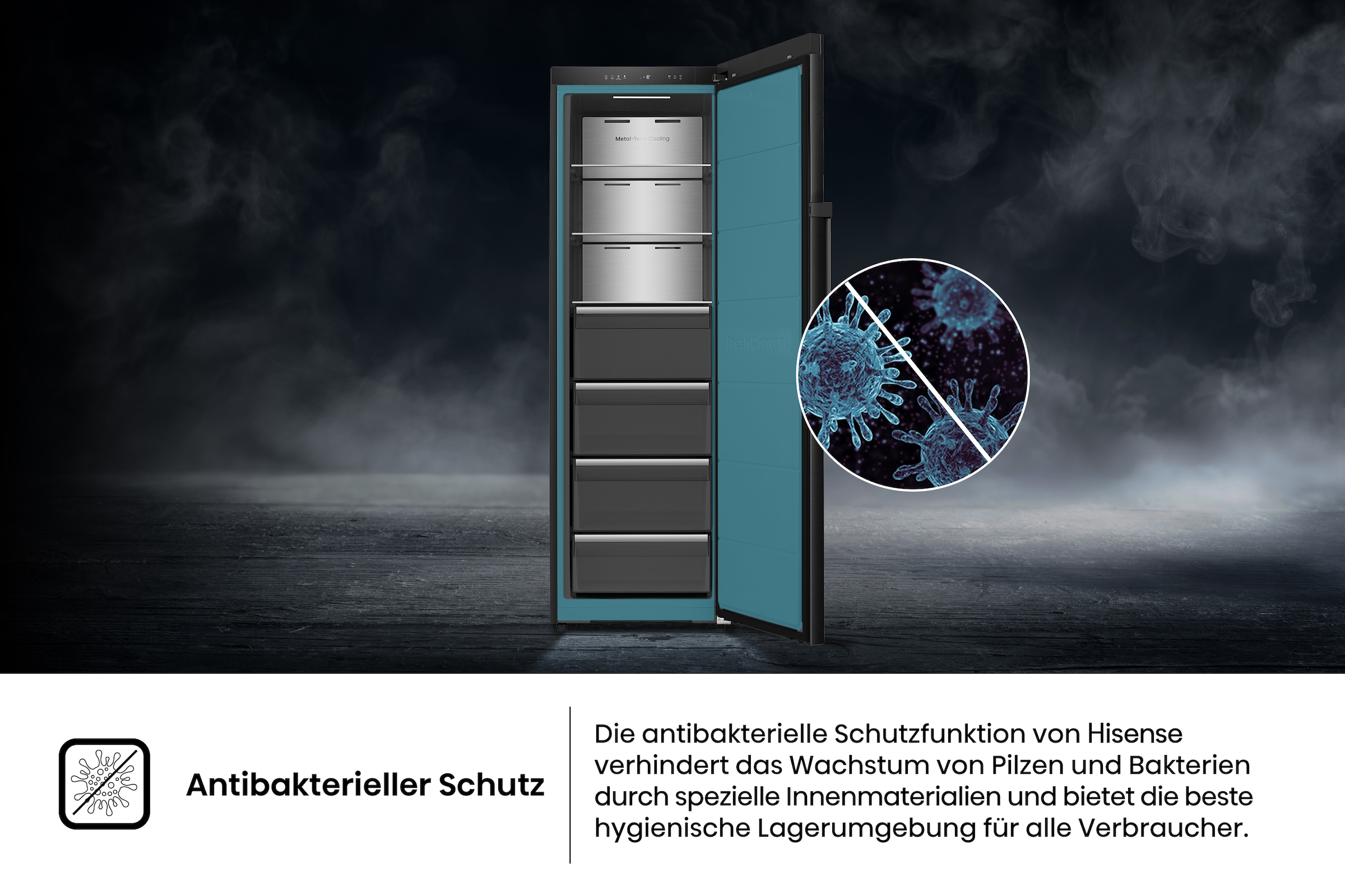 Hisense Gefrierschrank »FT5K310GSFC1« 185,6 cm hoch 59,5 cm breit KitchenFit