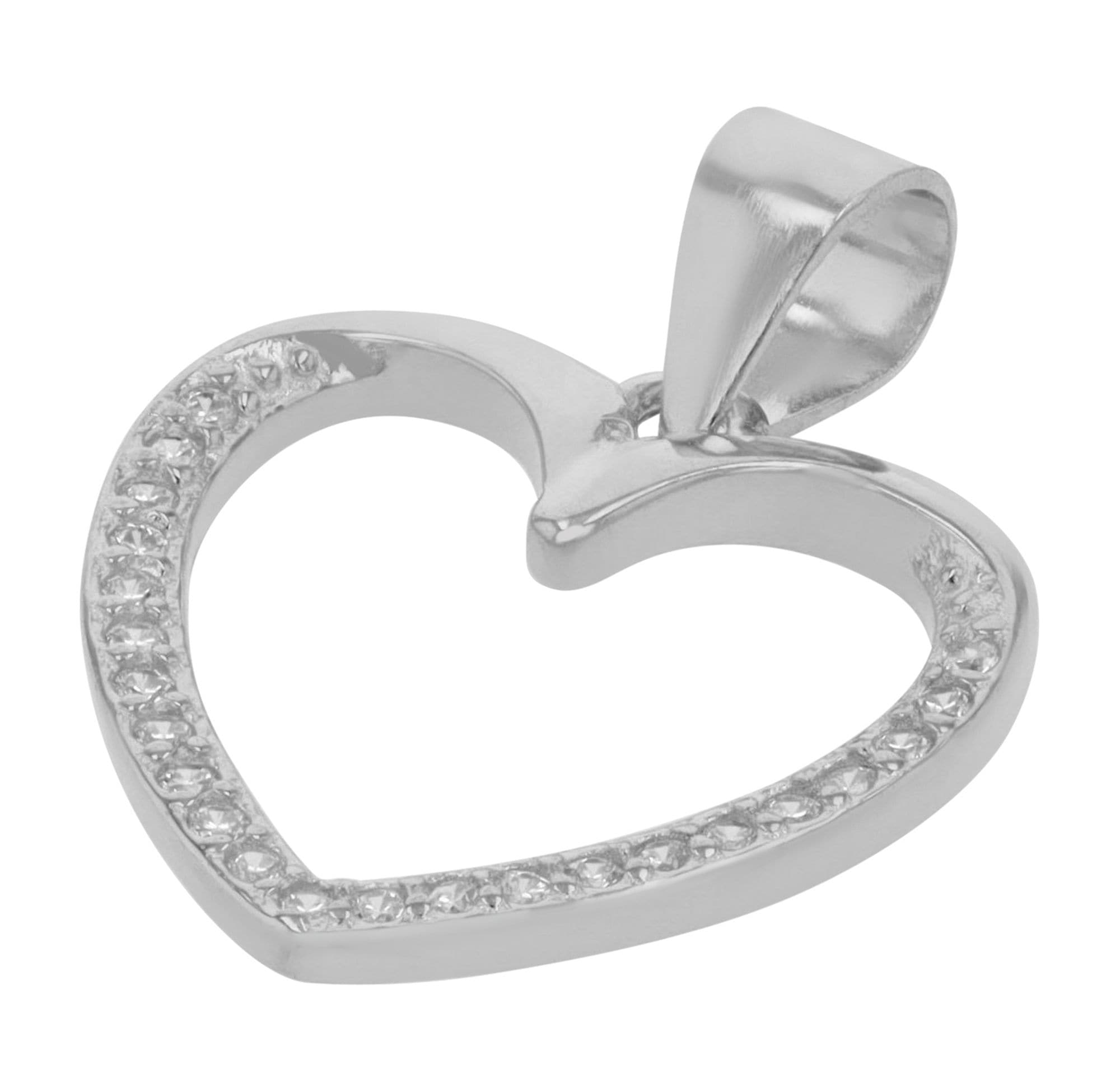 Adelia´s Kettenanhänger »Damen Anhänger ¿ Herzanhänger aus 925 Silber mit Zirkonia«