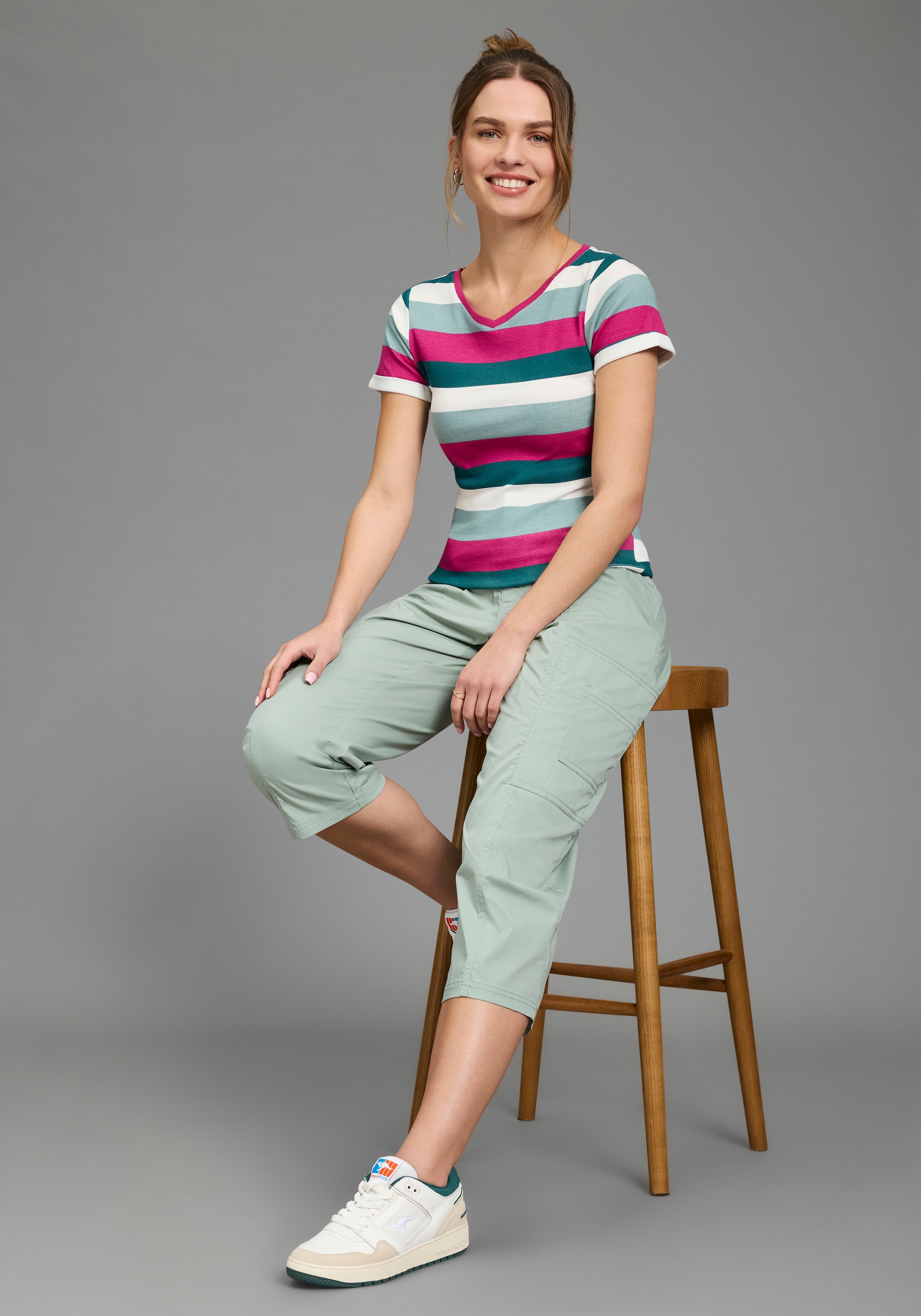 KangaROOS T-Shirt mit Streifen-Design