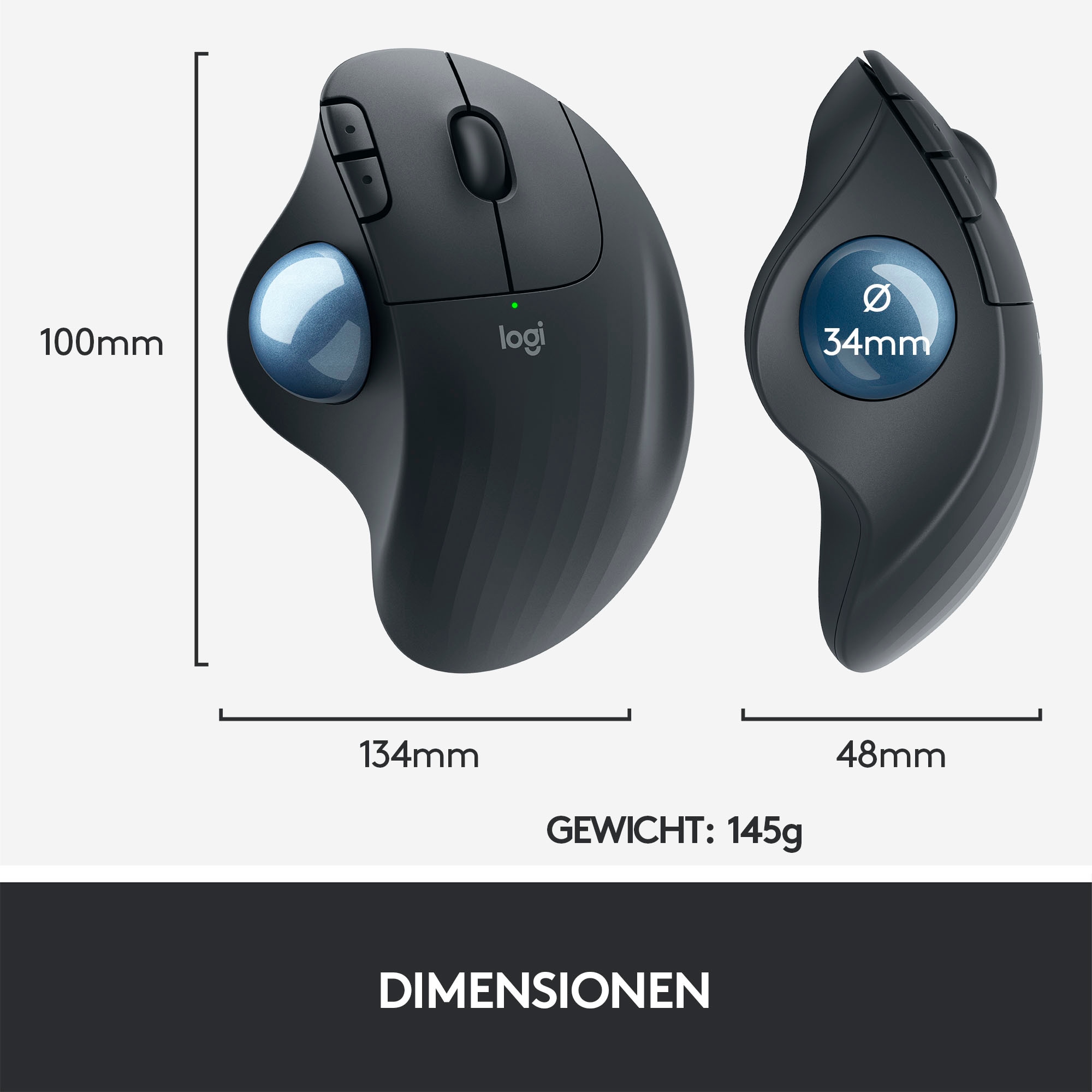 Logitech Maus »ERGO M575«, Bluetooth