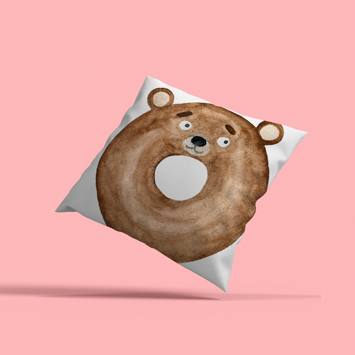 queence Dekokissen »Bären Donut«, Kissenhülle mit HD Premium Druck, geruchsneutral, 40x40cm