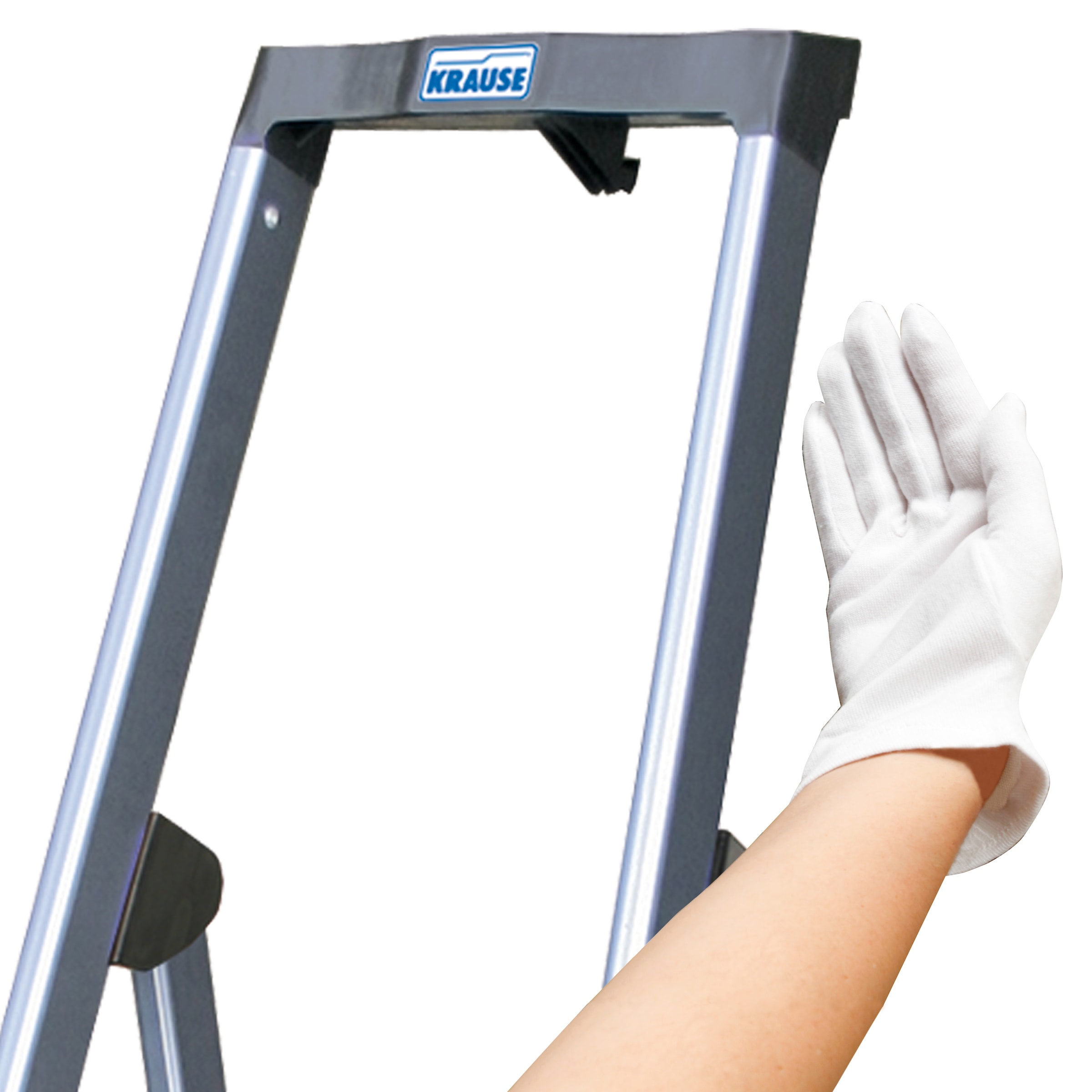 KRAUSE Stehleiter »Securo«, Alu eloxiert, 1x7 Stufen, Arbeitshöhe ca. 350 cm
