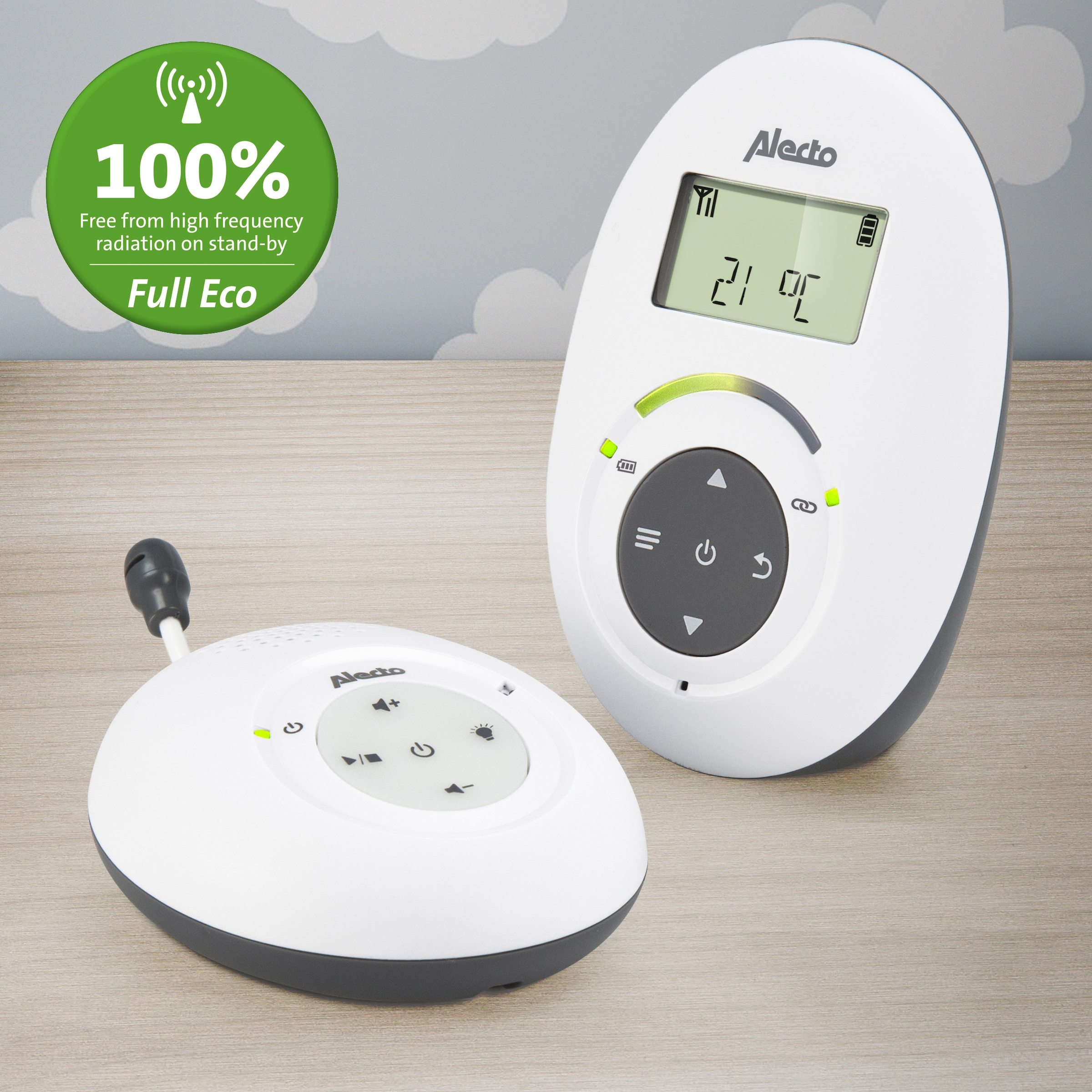 Alecto Babyphone »DBX-125«, (2 tlg.), Nachtlicht, Wiegenlieder und Temperaturanzeige