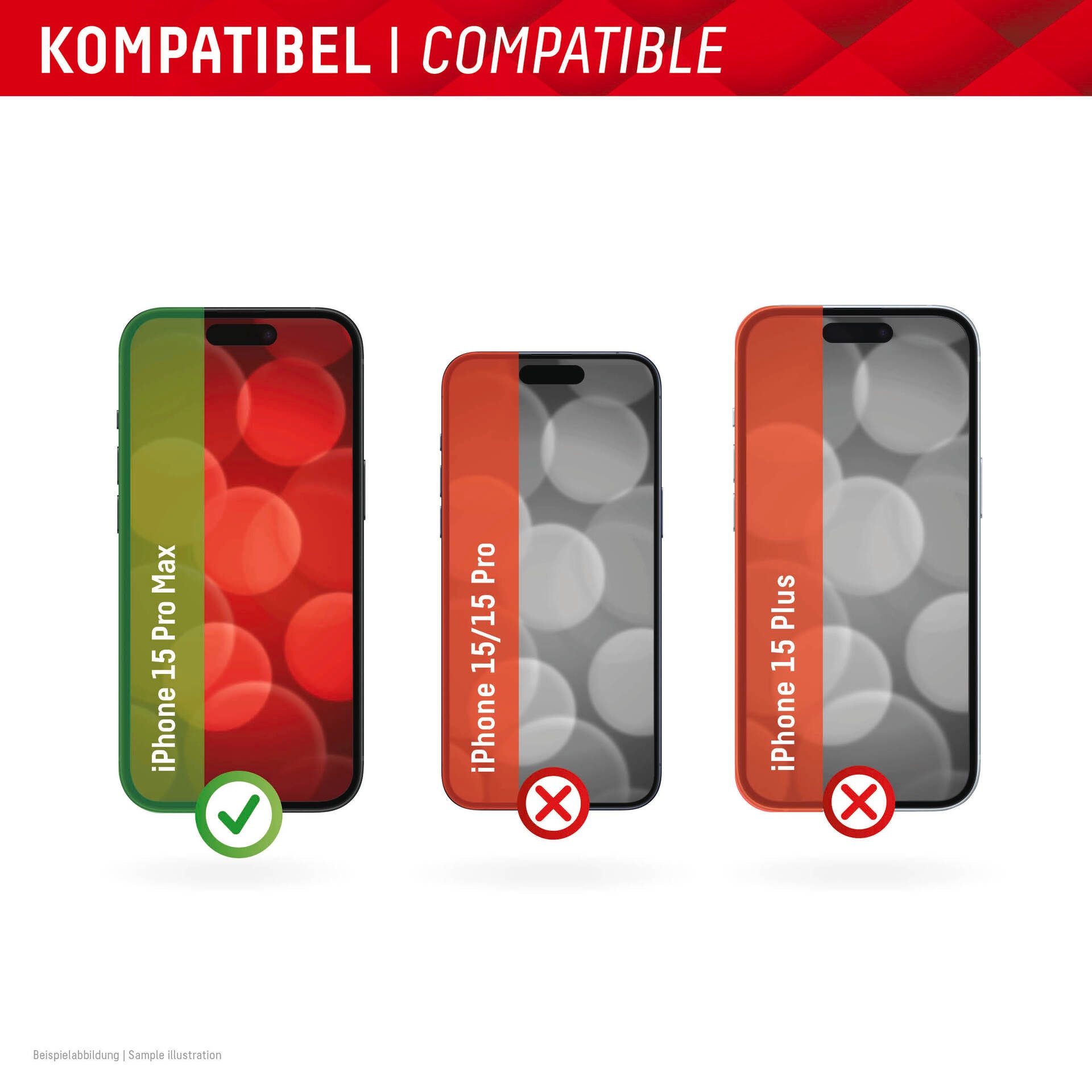 Displex Displayschutzglas »Real Glass + Case«, für Apple iPhone 15 Pro Max, Displayschutzfolie Displayschutz Rundumschutz 360 Grad splitterfest