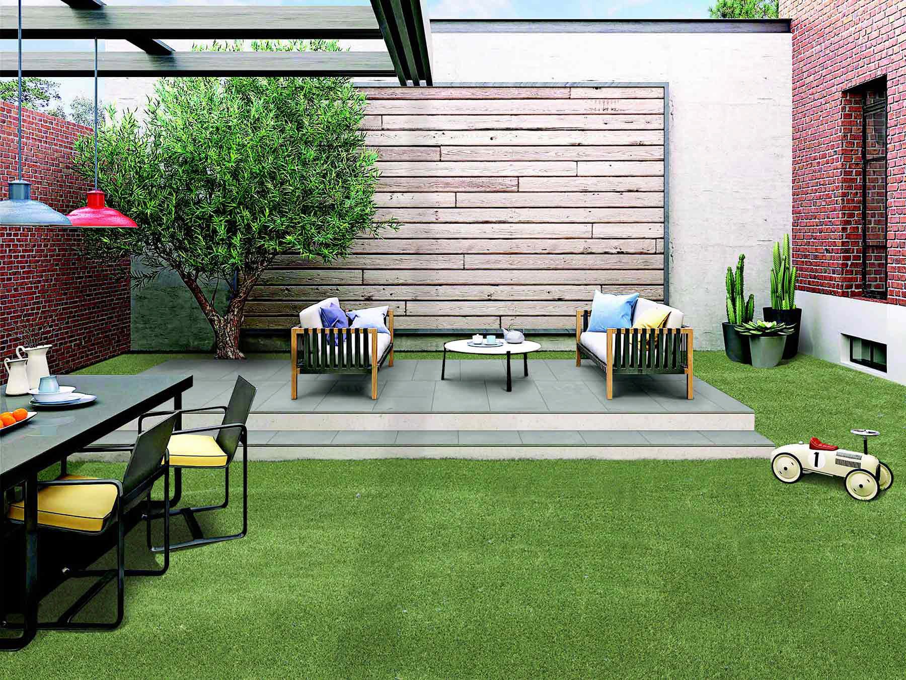 Primaflor-Ideen in Textil Kunstrasen »MEGAN, Made in Netherlands« rechteckig 40 mm Höhe natürliche Optik, mit Drainagefunktion, ideal für Balkon & Terrasse