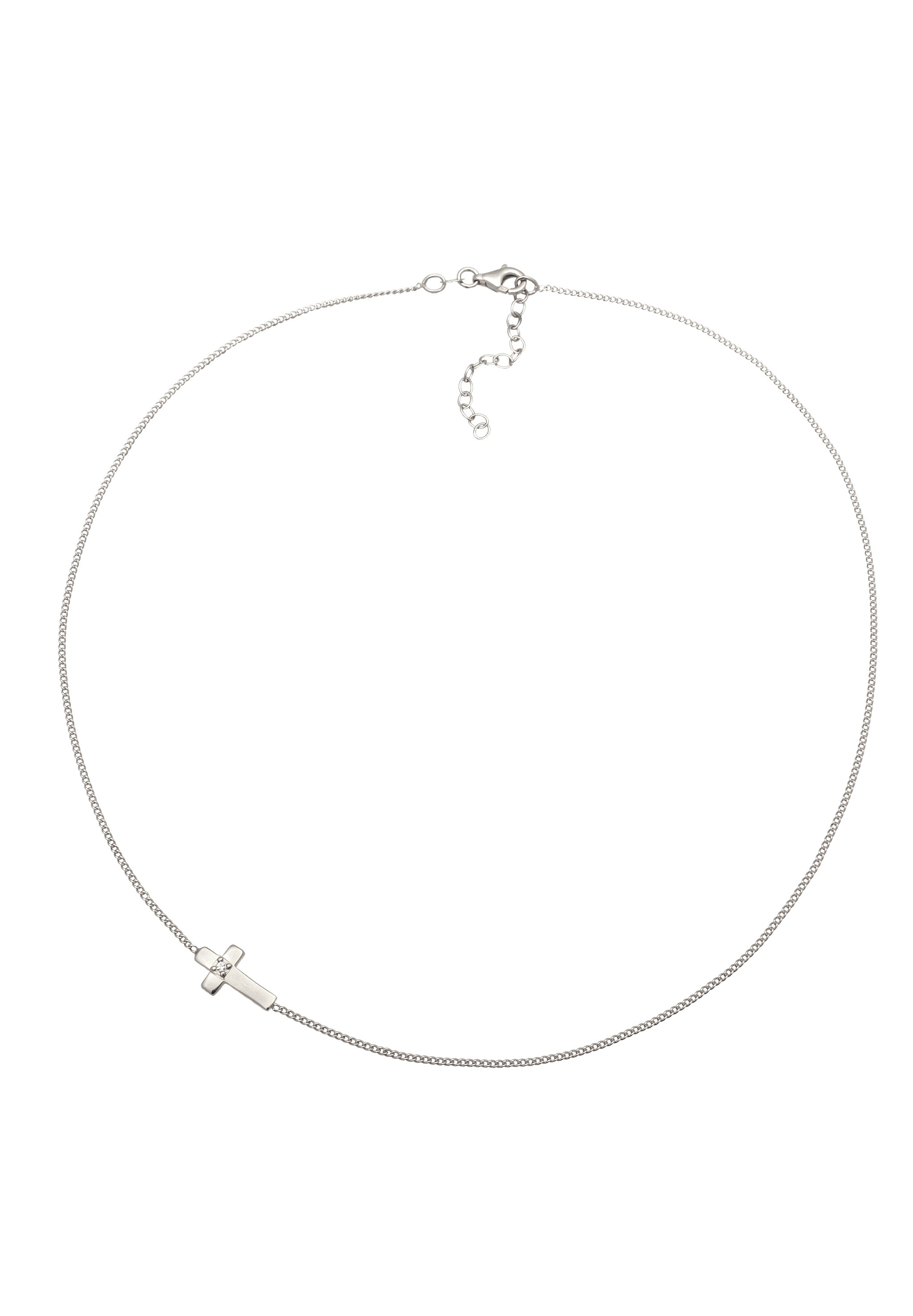 Elli Kette mit Anhänger »Halskette Kreuz mit Kristalle von Swarovski® Weiß, 925 Sterling Silber«
