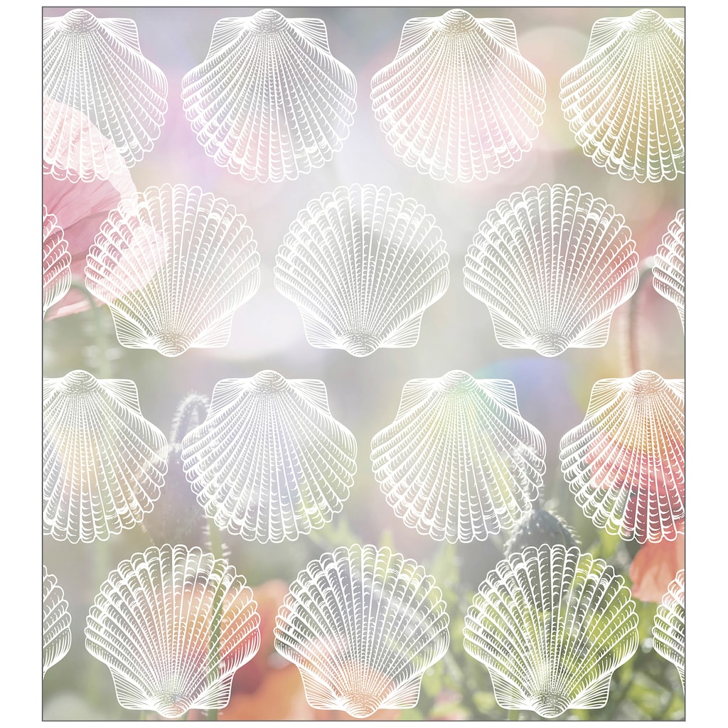 MySpotti Fensterfolie »Look Shells white«, halbtransparent, glattstatisch haftend