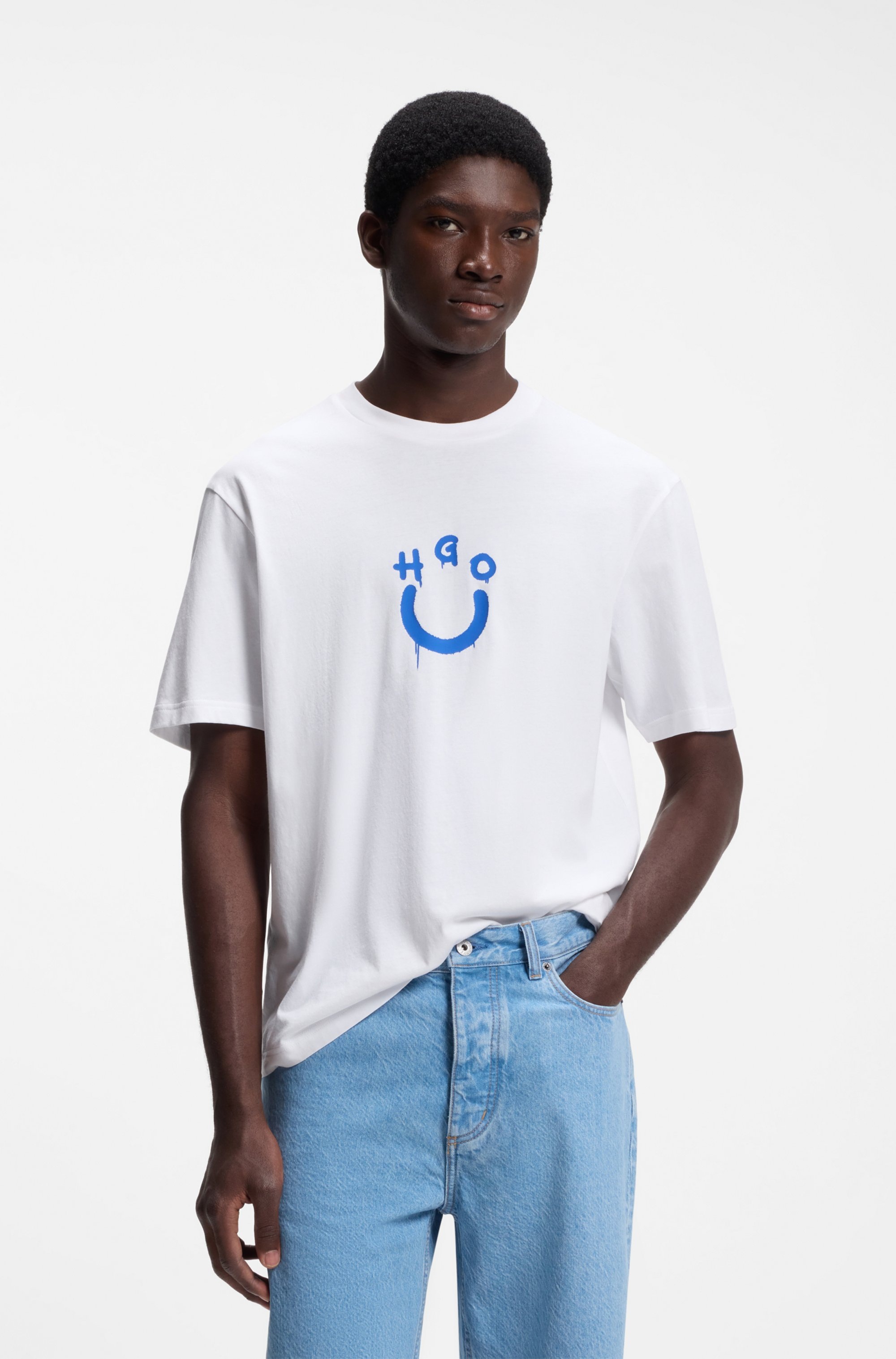 HUGO Blue T-Shirt »Norizom« Rundhalsausschnitt, reine Baumwolle, Regular Fit