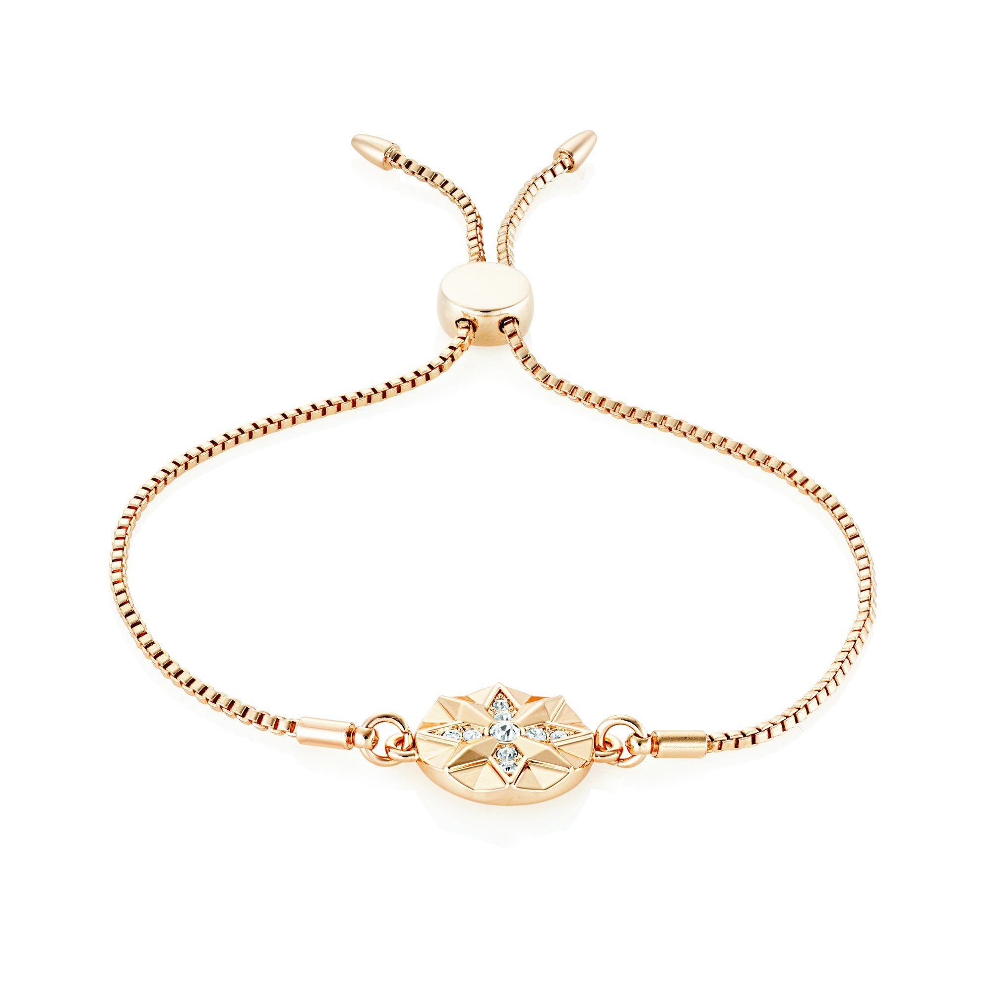 Buckley London Armband Messing rotvergoldet Kristalle