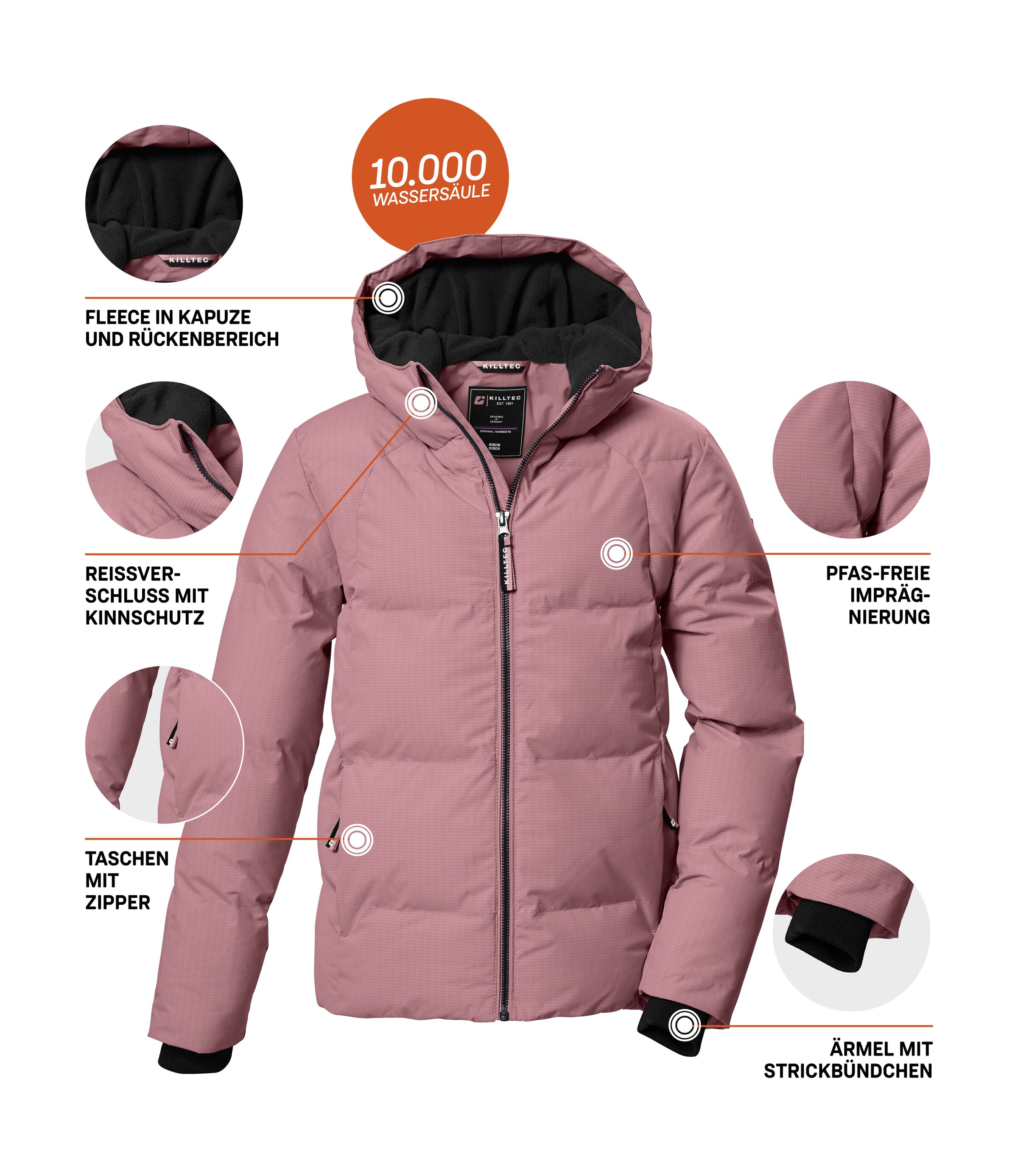 Killtec Steppjacke »KOW 357 GRLS QLTD JCKT« Wasserabweisende Mädchenjacke mit Kapuze, atmungsaktiv, warm