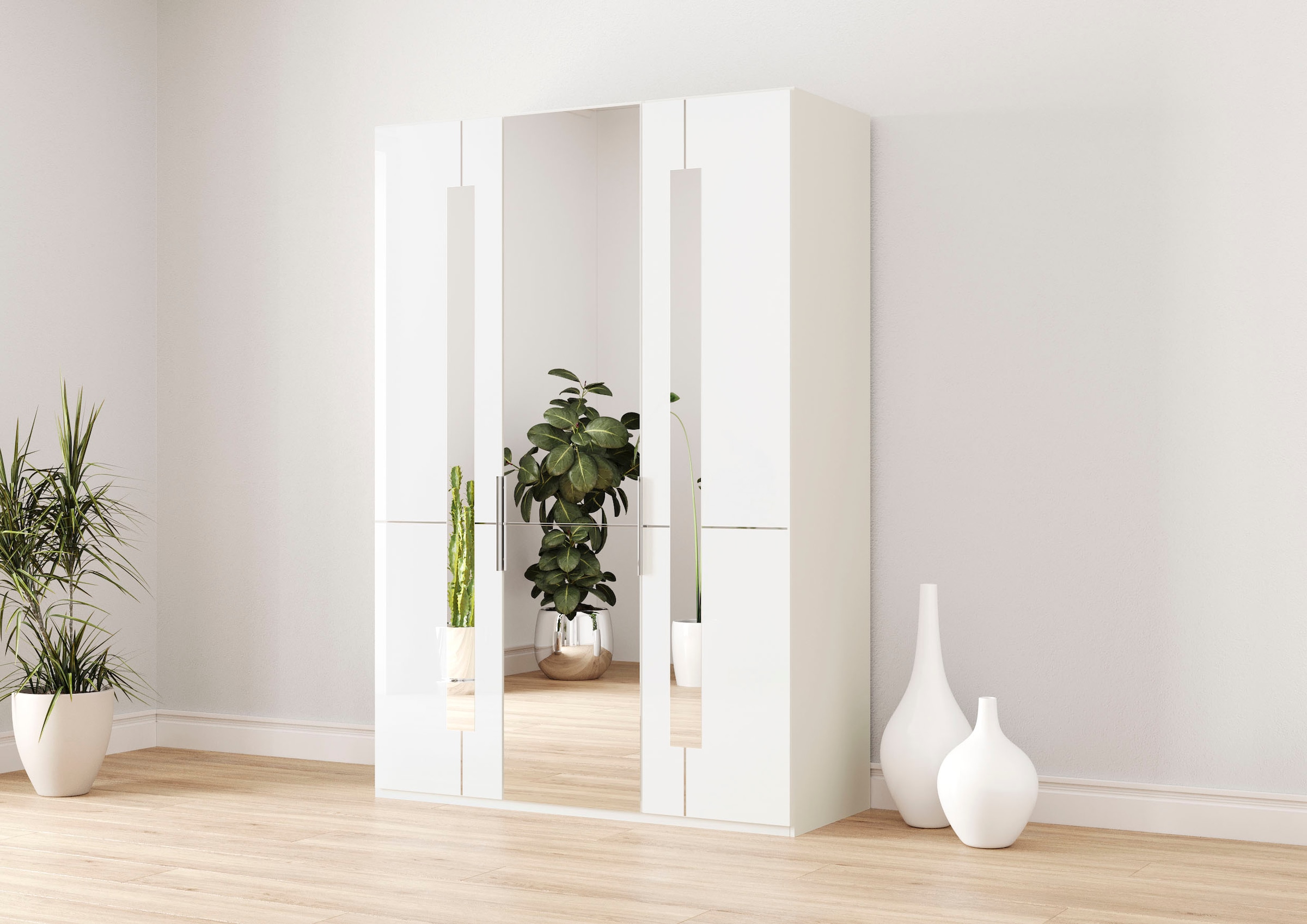 Musterring Drehtürenschrank »Imola W« inkl. Einlegeböden und Kleiderstangen, mit Glas- und Spiegeltüren