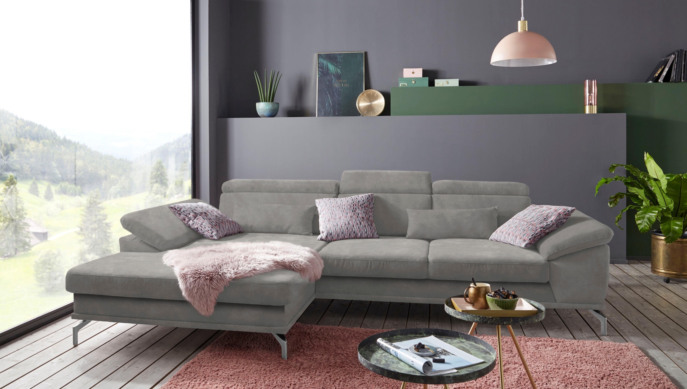 sit&more Ecksofa »Scorpio L-Form«, inklusive Sitztiefenverstellung, wahlweise mit Kopfverstellung