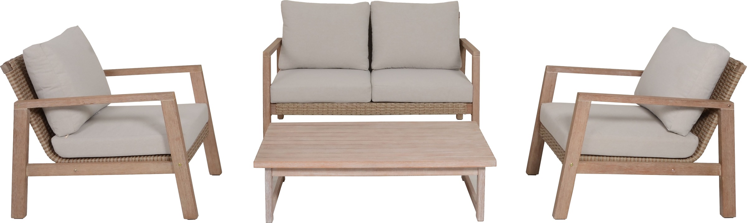 Garden Pleasure Gartenlounge-Set »»SAN«« 4 Stk. tlg. 2 Sessel, Tisch LxB: 106x66 cm, inkl Kissen