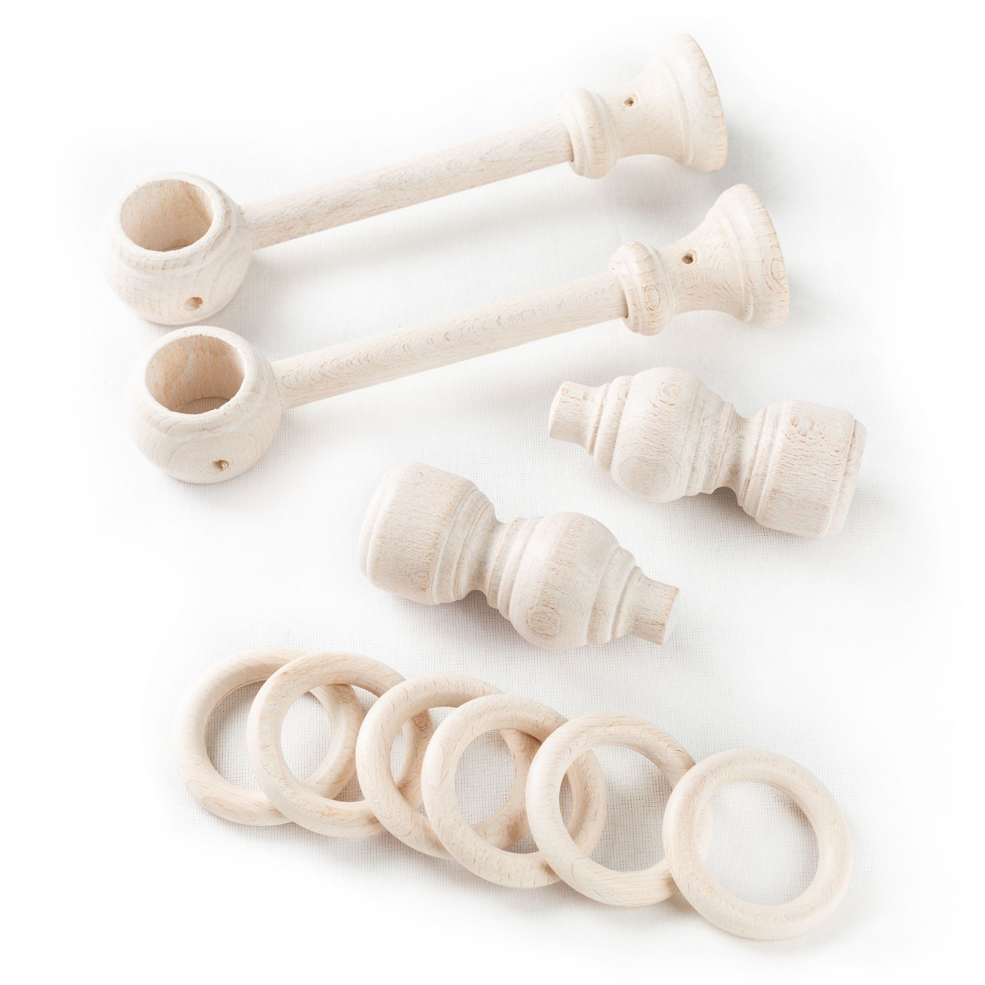 SN DECO GROUP Gardinenstange »Filigrano«, 1 läufig-läufig, Fixmaß, 28 mm, Holz, verschiedene Längen und Farben, Komplettset