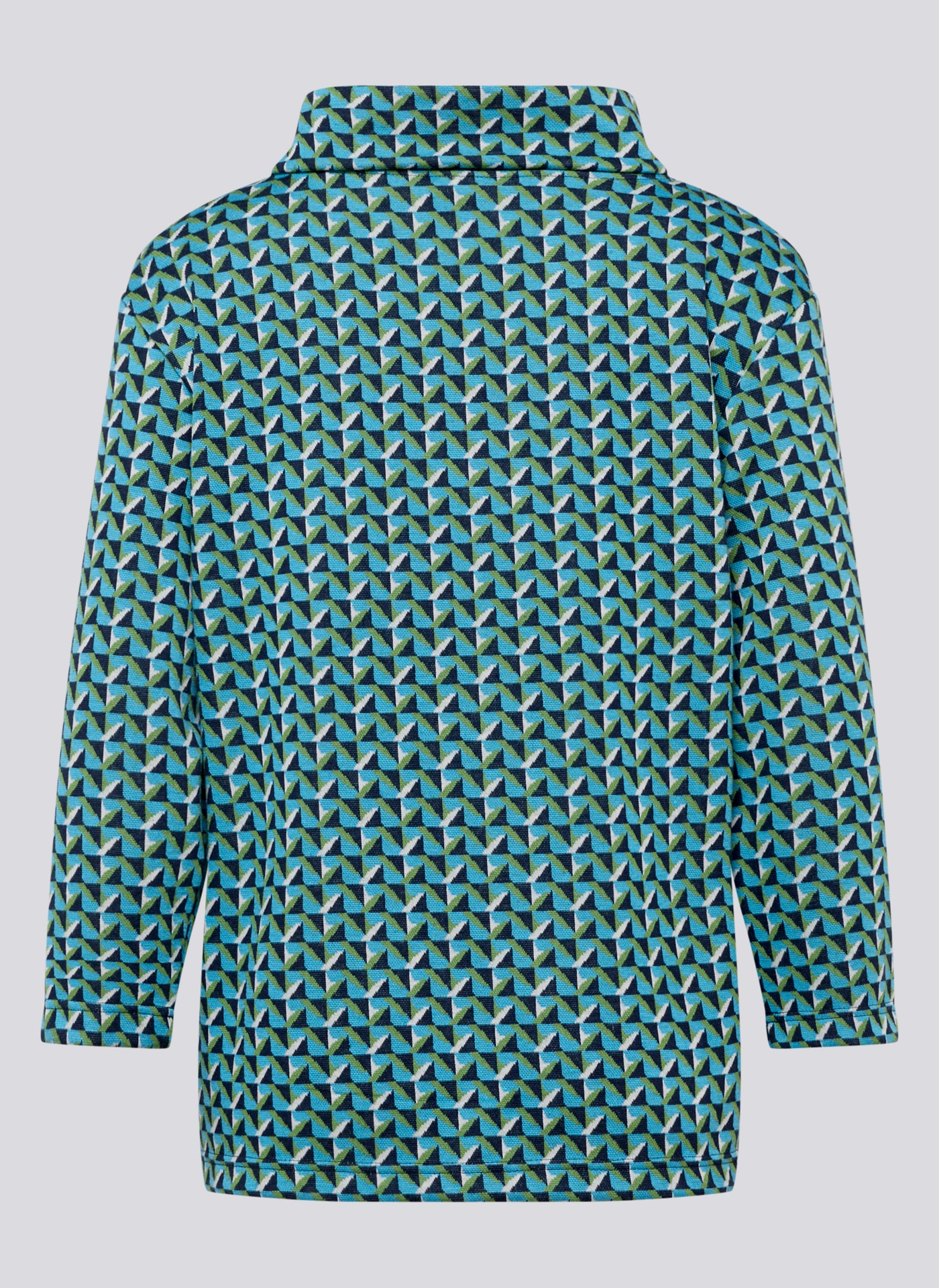 Rabe 3/4-Arm-Shirt mit geschlitztem Rollkragen und Minimal Print