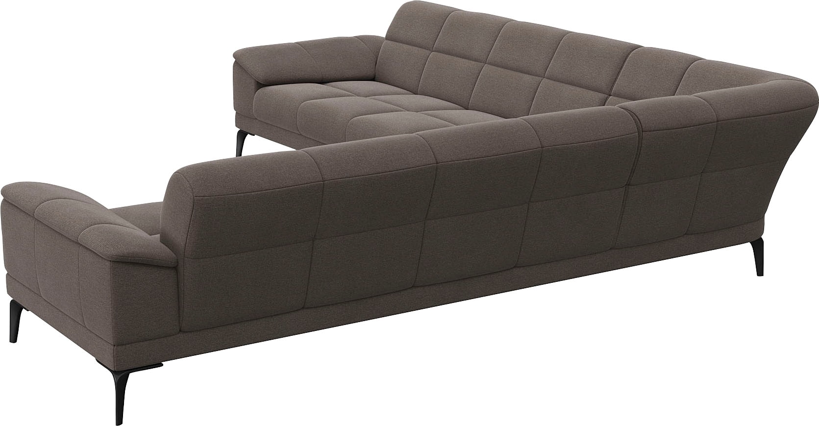 FLEXLUX Ecksofa »Viale L-Form, mit attraktiver und aktueller Rückensteppung«, Sitzaufbau mit hochwertigem Kaltschaum für mehr Sitzkomfort