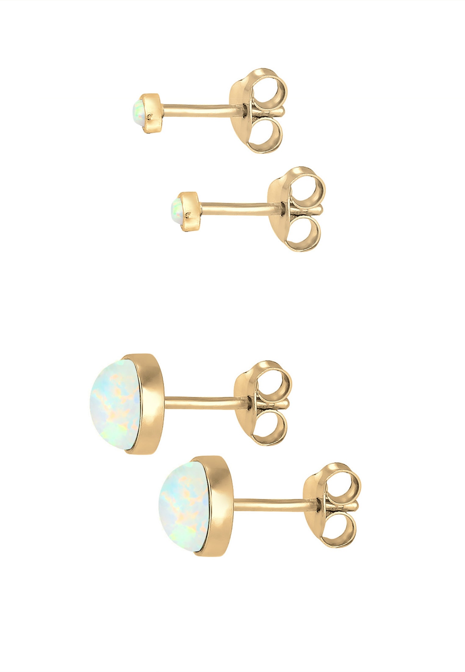 Elli Ohrstecker-Set »Ohrringe Ohrstecker Set Synthetischer Opal 925 Sterling Silber vergoldet«