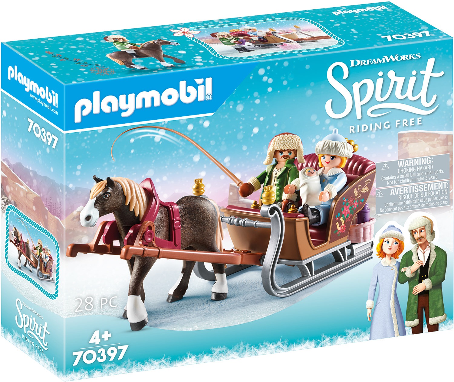 Playmobil® Konstruktions-Spielset »Winterliche Schlittenfahrt (70397), Spirit Riding Free«, Made in Europe