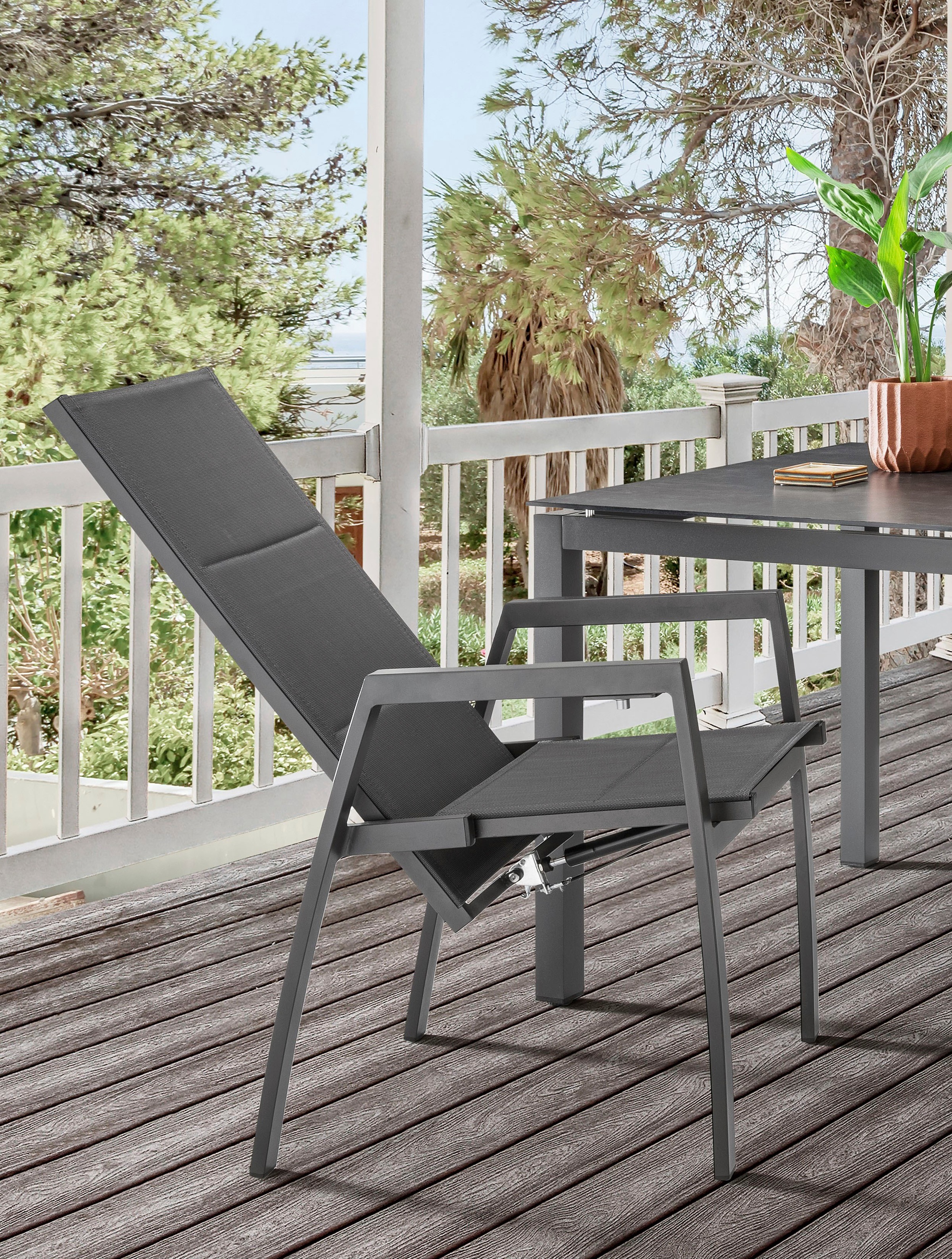 Destiny Garten-Essgruppe »COSTA CREMONA« 5 Stk. tlg. 4 Hochlehner Textilene, 1 Tisch 160x90x74 cm