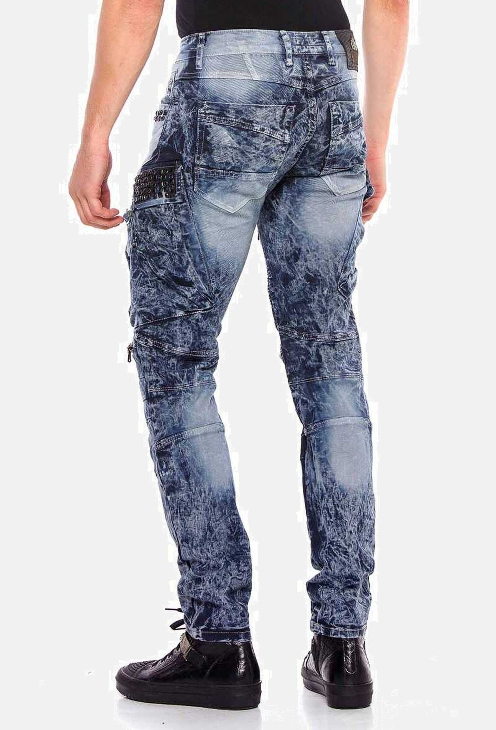 Cipo & Baxx Bikerjeans »Cipo & Baxx Jeans« Mit Ripp-Details, CD494