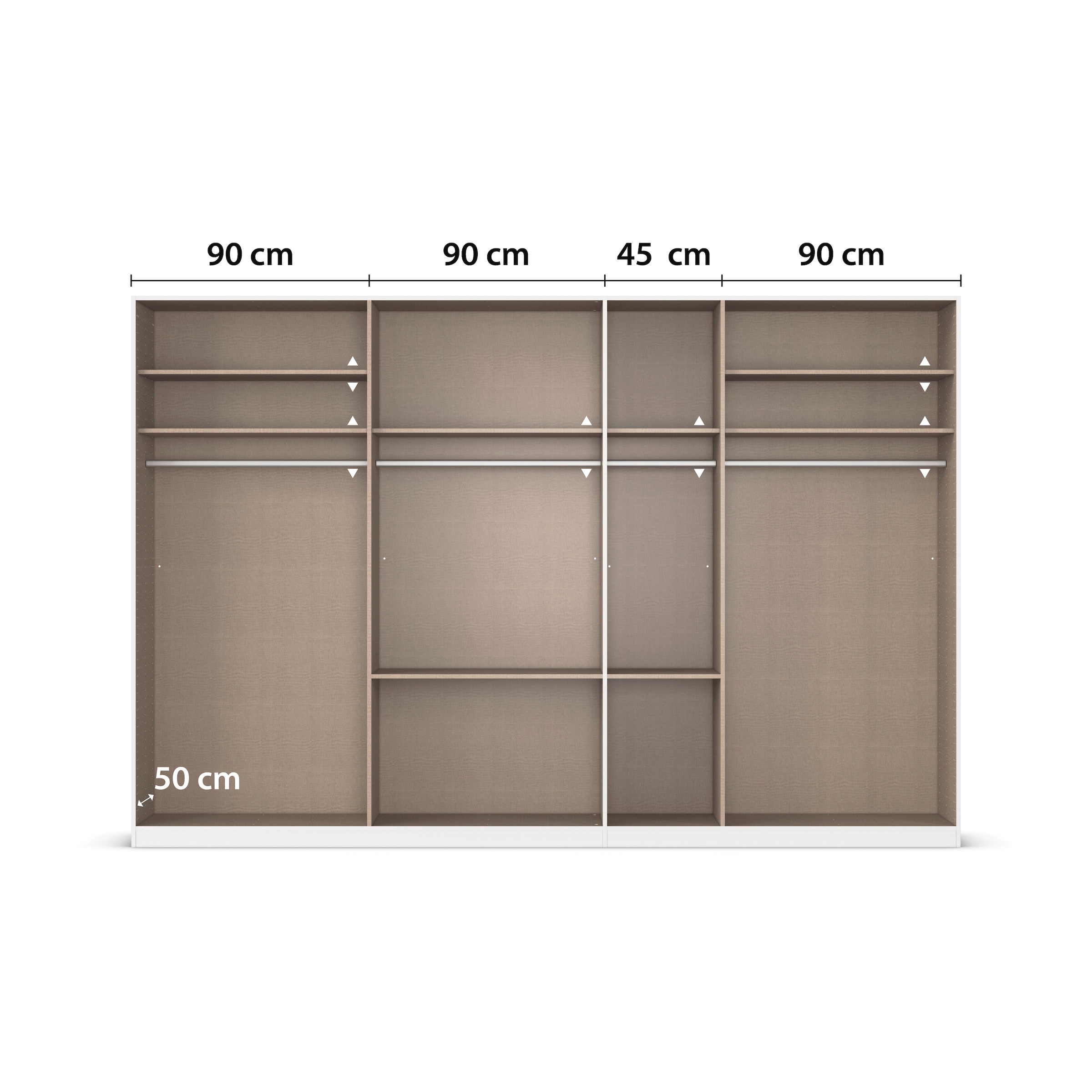 rauch Drehtürenschrank »Kleiderschrank Schrank Garderobe AGORDO mit Dekor- oder Hochglanzfront«, (in zwei Griff-Farben mit Dekor- oder Hochglanzfront), mit Außenschubkästen, in 6 Breiten und 2 Höhen MADE IN GERMANY