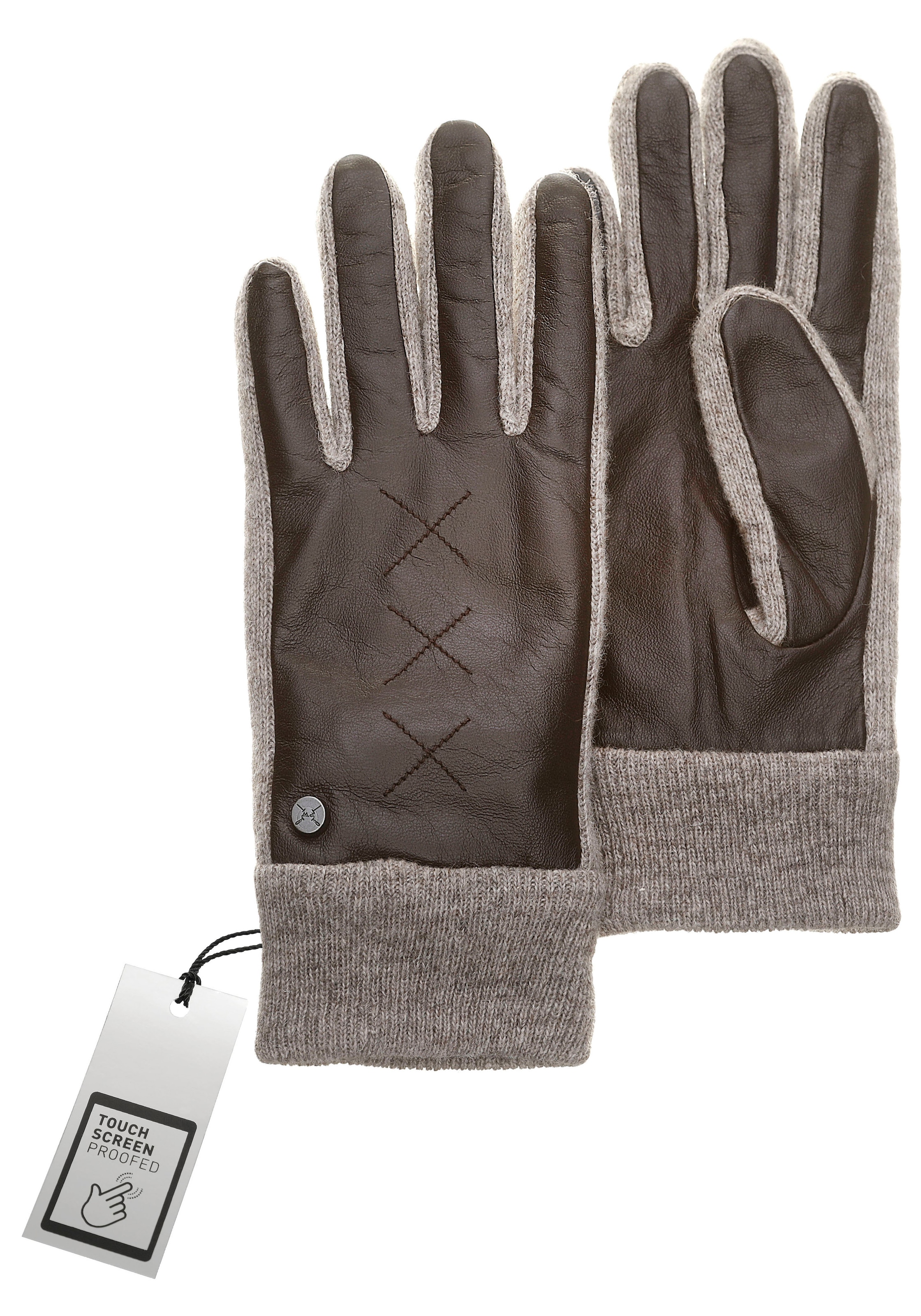 PEARLWOOD Lederhandschuhe »Smilla«, Original PEARLWOOD Edelstahlniete