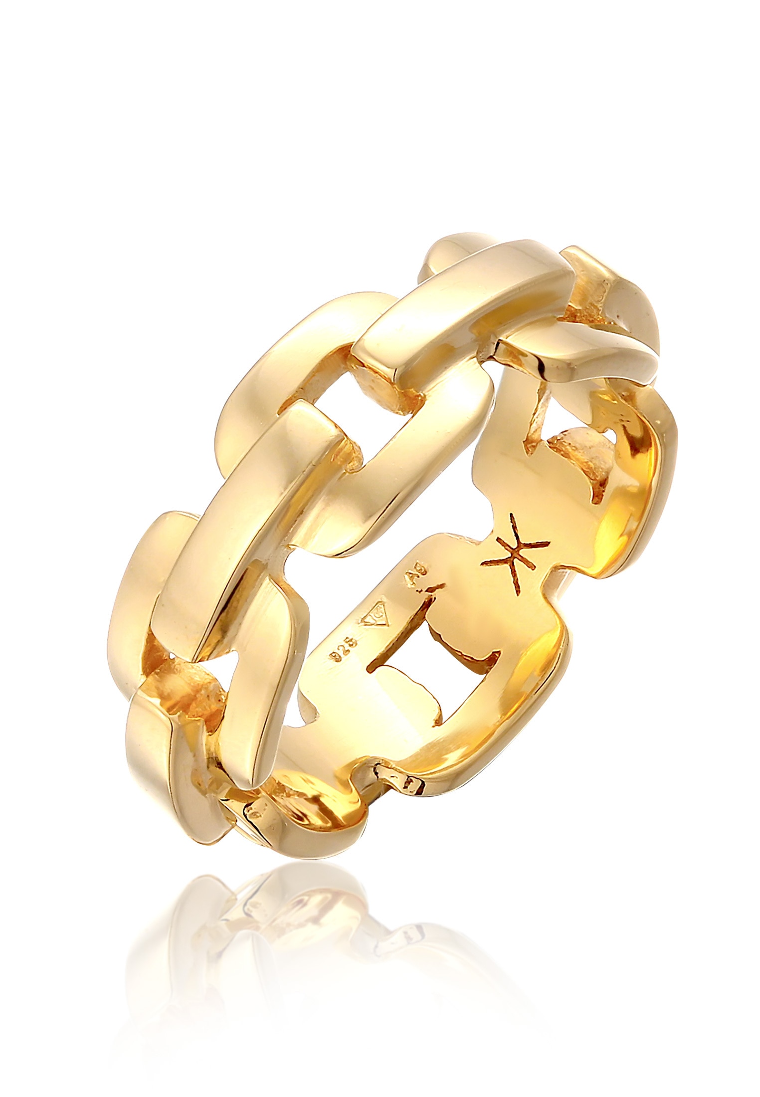 Kuzzoi Fingerring »Ring Herren Anker Kettenring Trend 925 Silber«