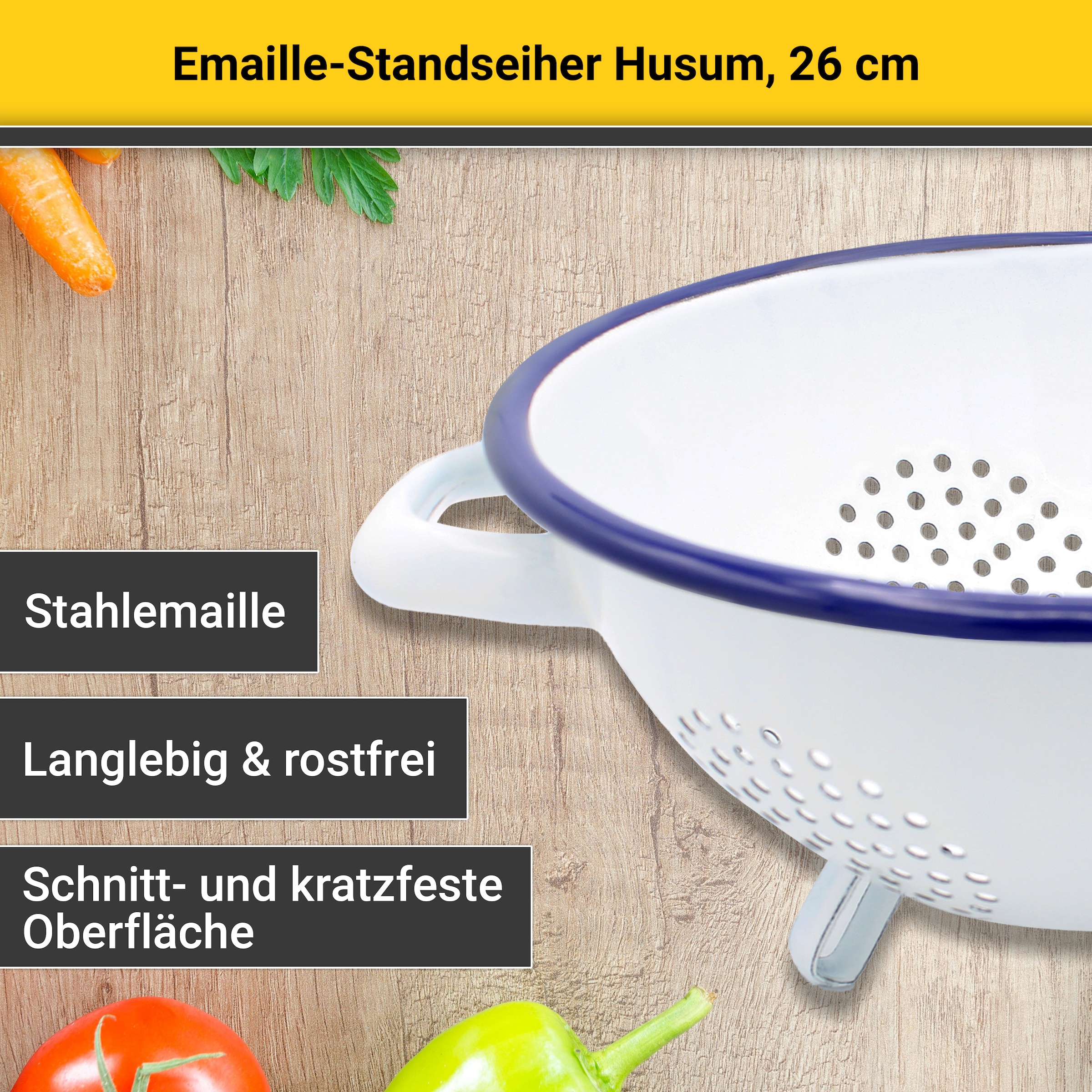 Krüger Küchensieb »Husum« Emaille, Ø 26 cm