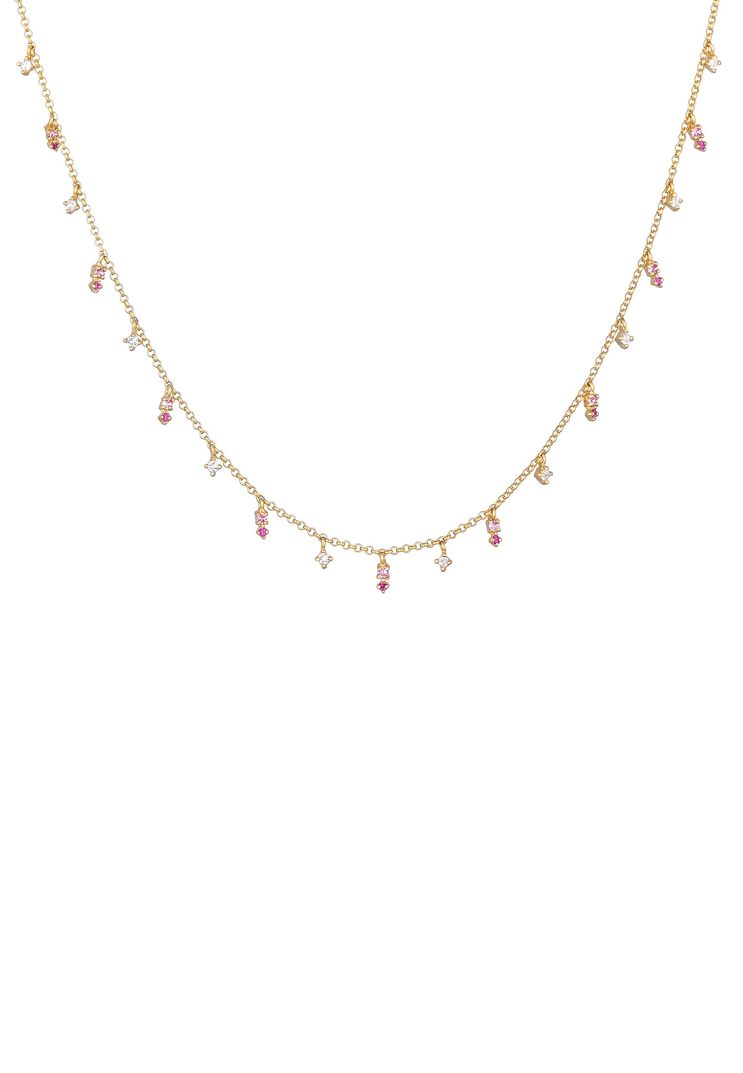 Elli Silberkette »Halskette Kristall Pink Rose Ohrhänger 925 Silber«