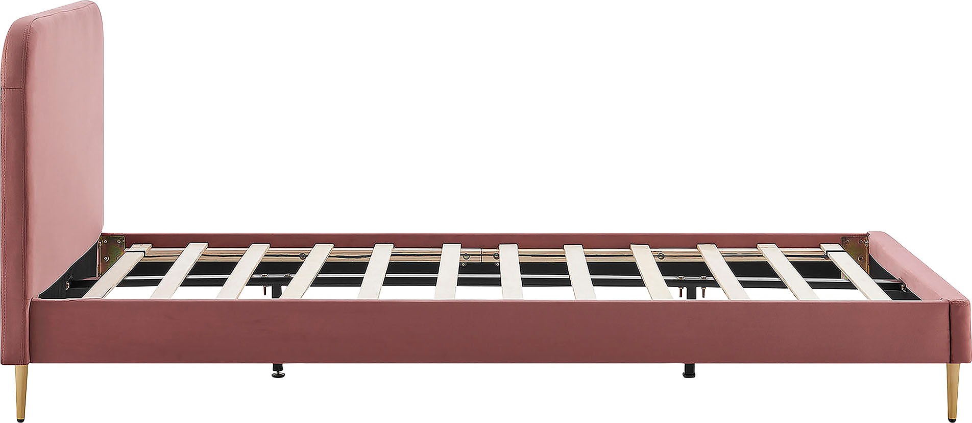 SalesFever Polsterbett, Chrombeine in elegantem Goldton