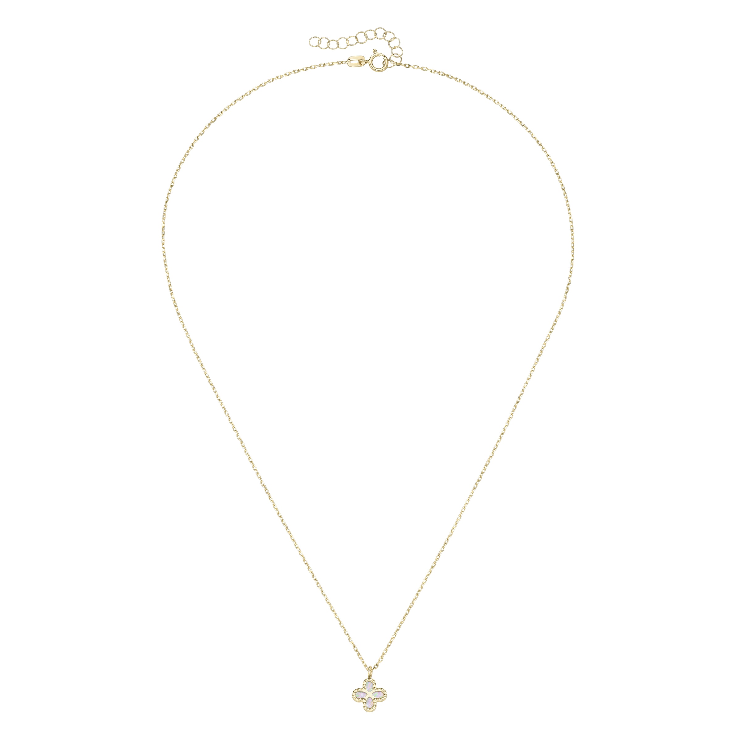 Luigi Merano Goldkette »Kette Anhänger-Blüte mit Onyx- oder Perlmutt-Einlage, Gold 375«
