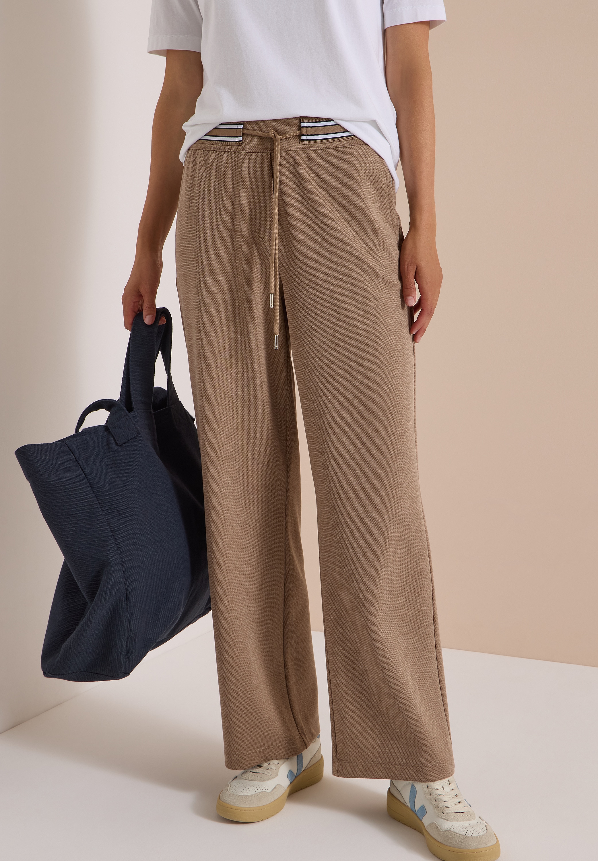 Cecil Stoffhose »Style Neele«  Jaquard-Qualität, Elastikbund mit Kontrastdetails