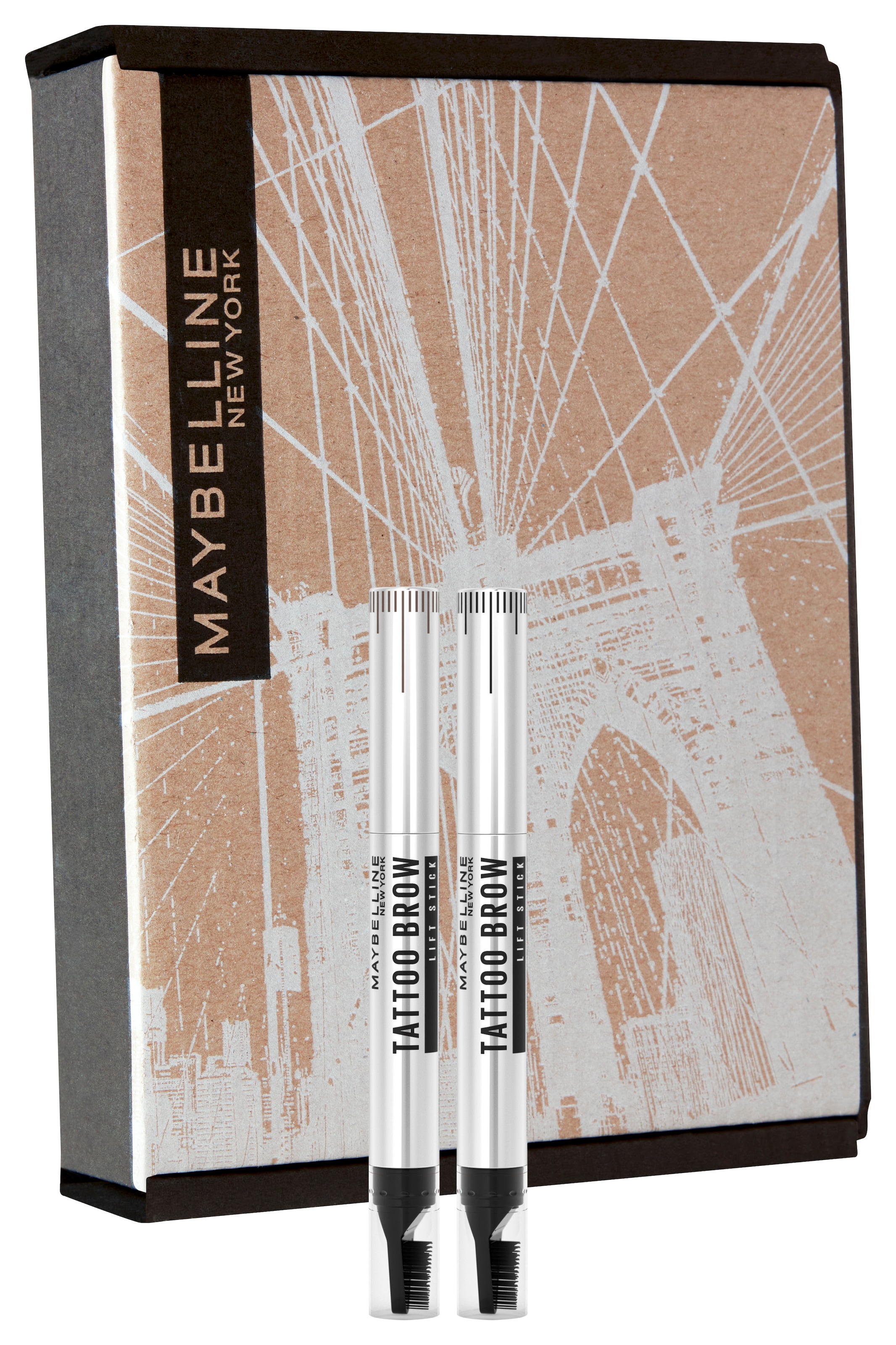 MAYBELLINE NEW YORK Augenbrauenpflege »Maybelline New York Tattoo Brow Lift Doppelpack«, Augenbrauenstift, Augenbrauen-Gel, Textur Wachs