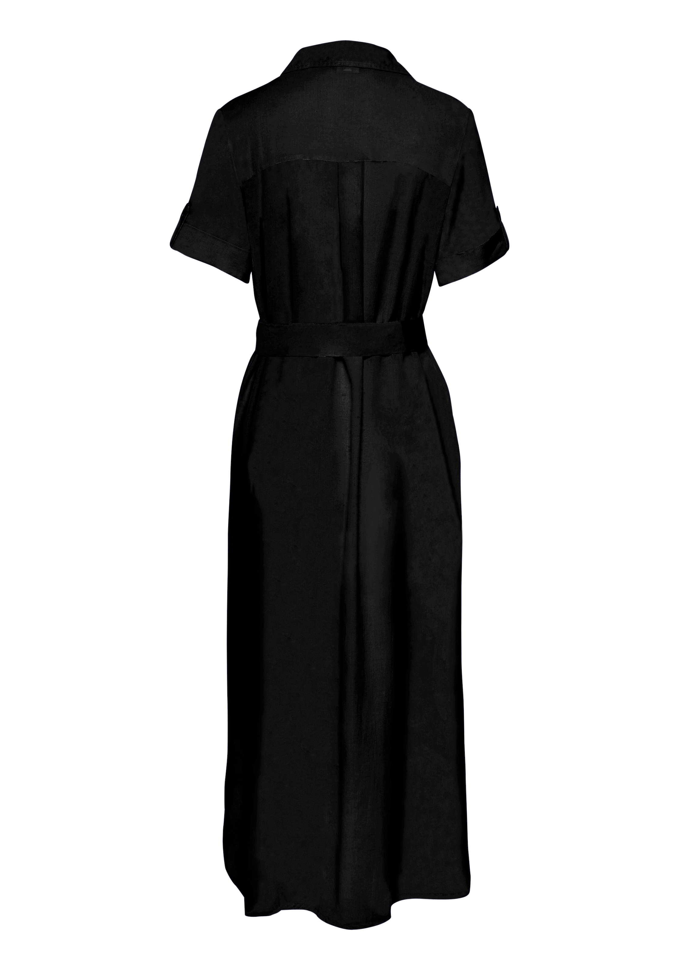 LASCANA Hemdblusenkleid, (mit Bindegürtel), aus Leinenmix