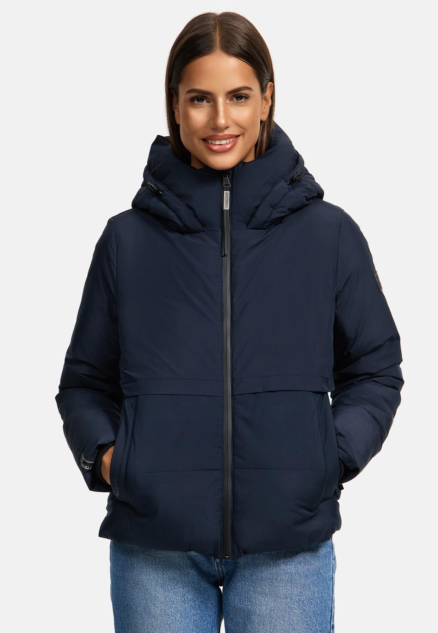 Navahoo Steppjacke »Steppjacke Liebesküken XIV«, mit Kapuze, modische Damen Winterjacke mit Fleece-Innenfutter