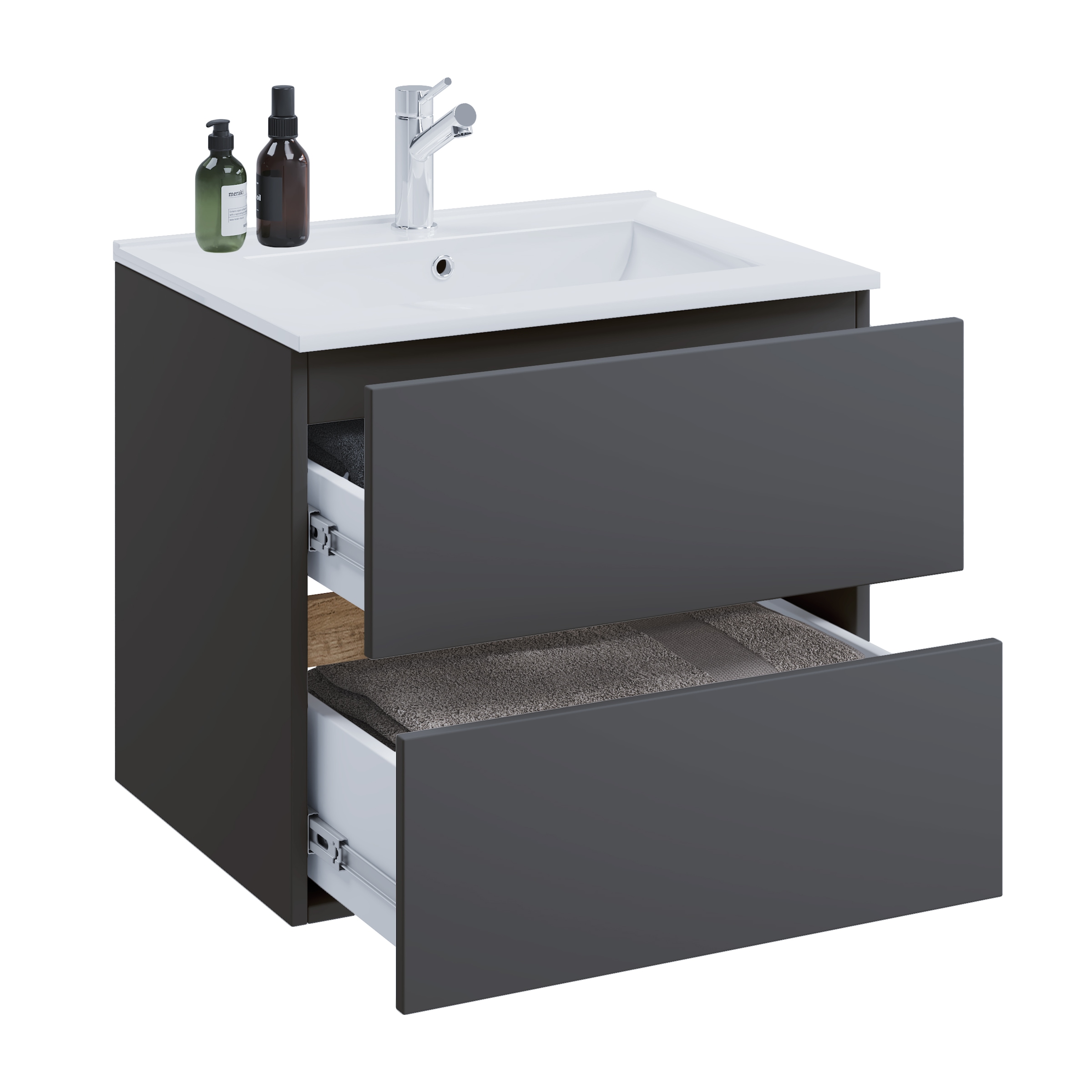 VCM Waschtisch »2 tlg. Badmöbel-Set mit Waschbecken Cosila-I 61 cm« 2 Stk. tlg.