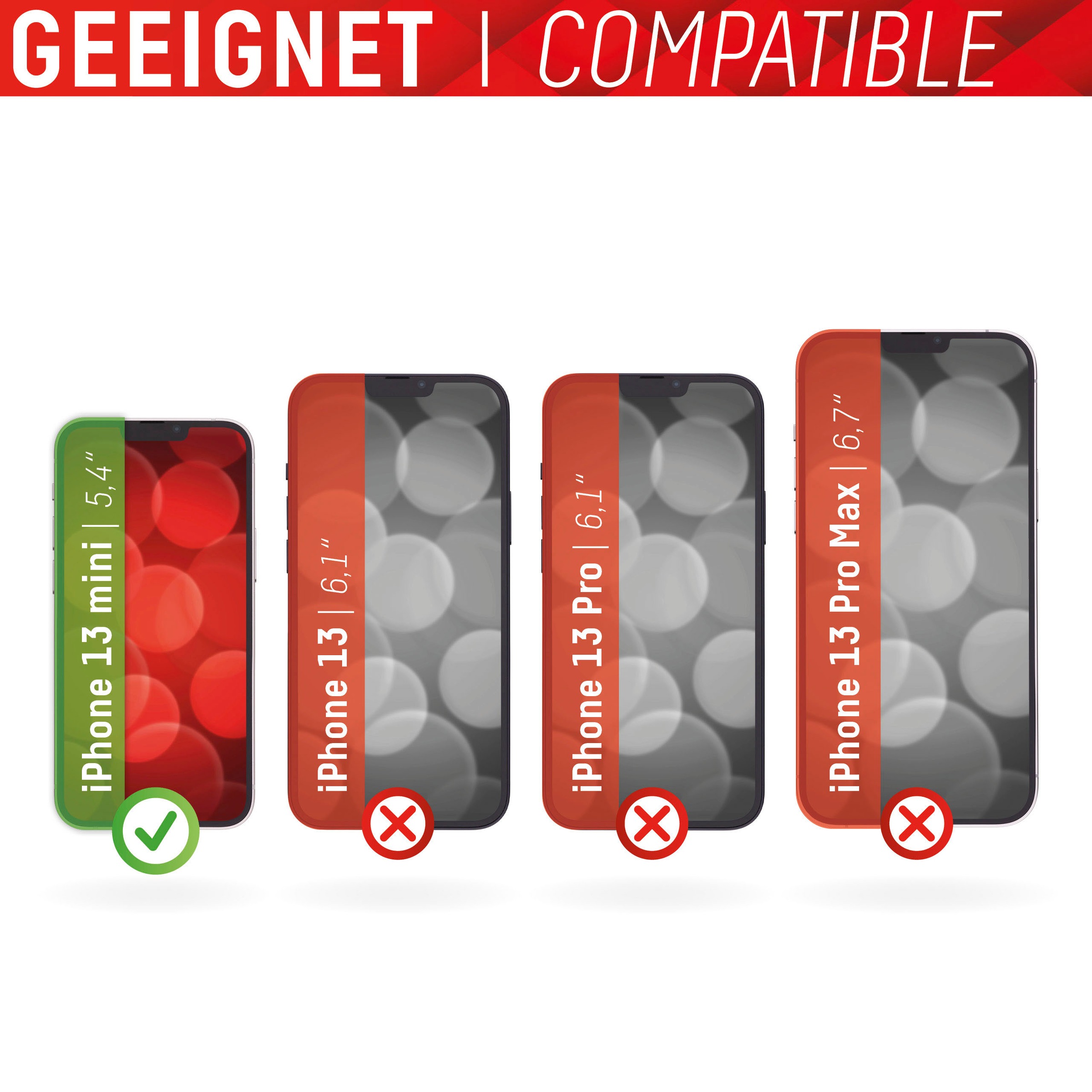 Displex Displayschutzfolie »DISPLEX Full Cover Panzerglas (10H) für Apple iPhone 13 mini«
