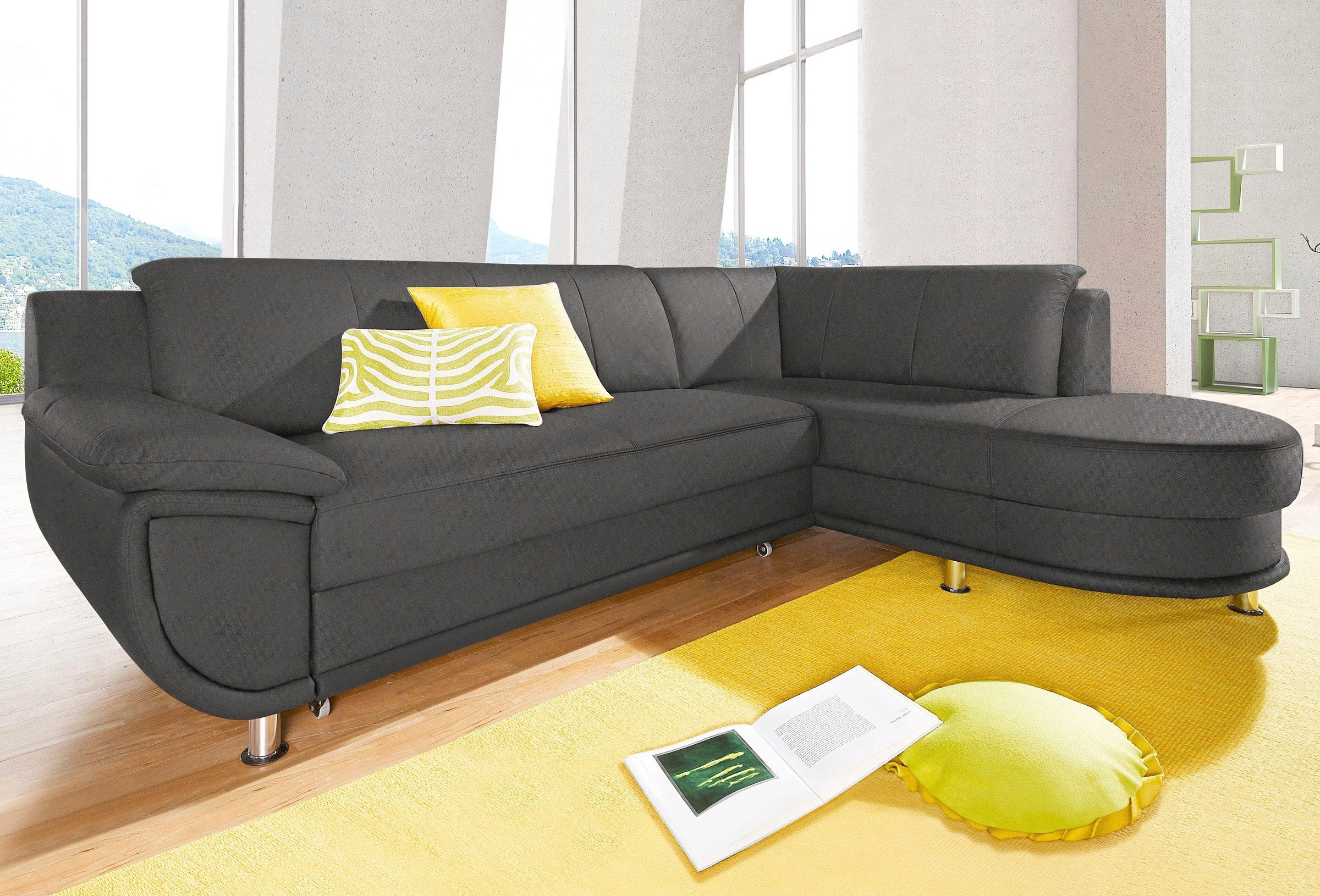 TRENDMANUFAKTUR Ecksofa »Rondo, zeitlos und elegant, bequem, L-Form« wahlweise mit Federkern, wahlweise mit Bettfunktion