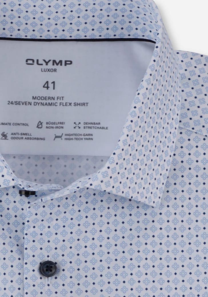 OLYMP Businesshemd »24/7 - Luxor modern fit«, mit mehrfarbigen Muster