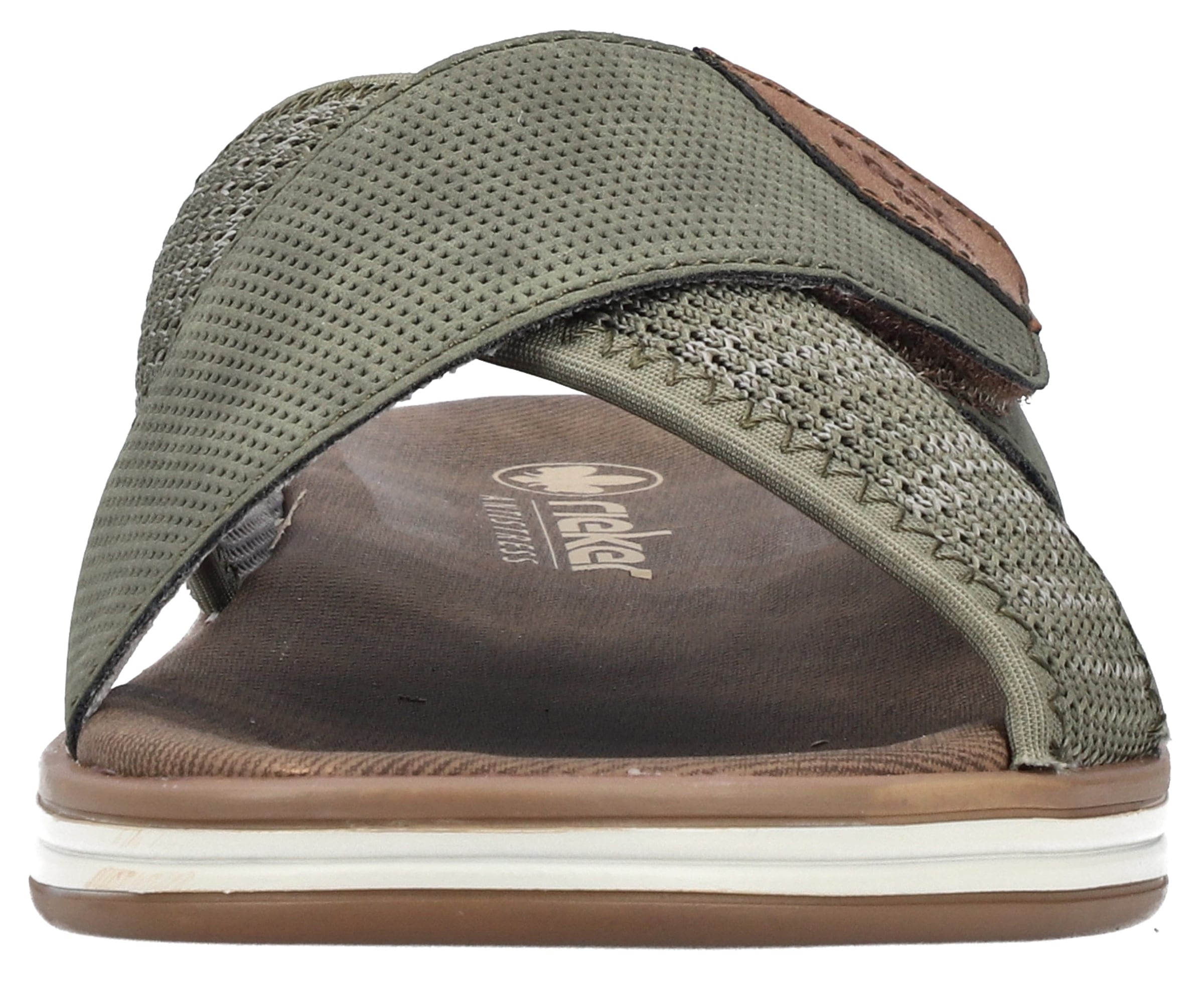 Rieker Pantolette, Sommerschuh, Strandschuh, Schlappen, Hausschuh mit Klettverschluss